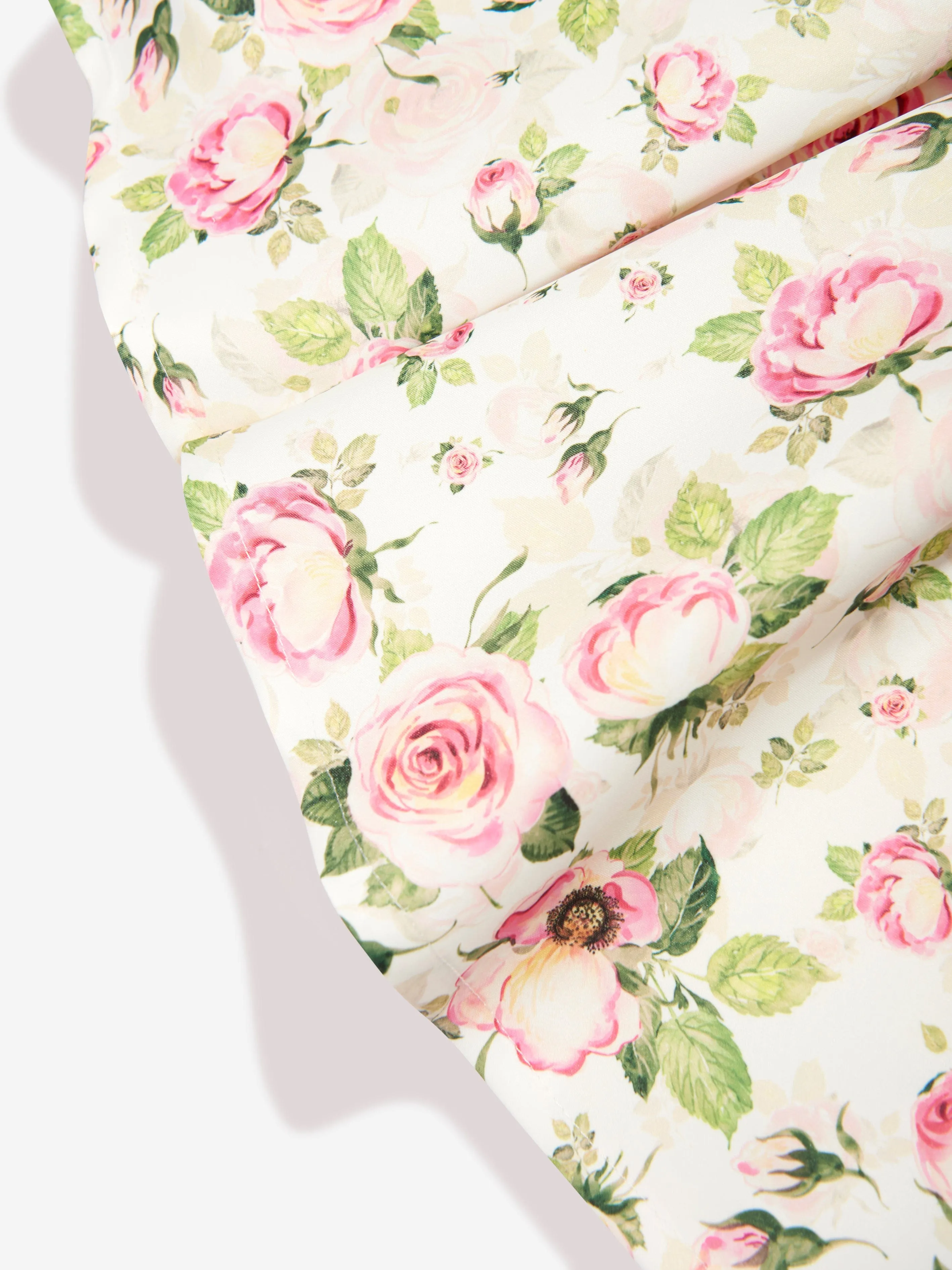Mama Luma Girls Flower Dress in White