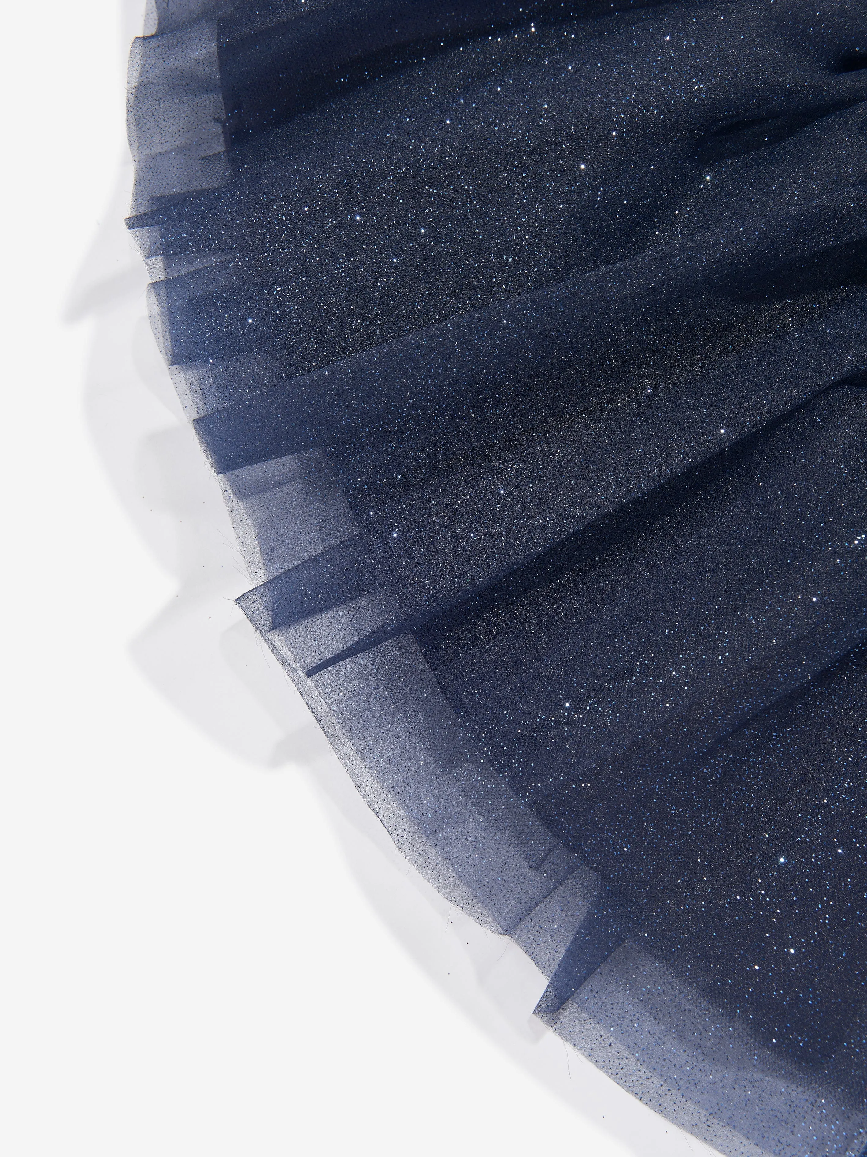 Mama Luma Girls Organza Flower Skirt in Navy