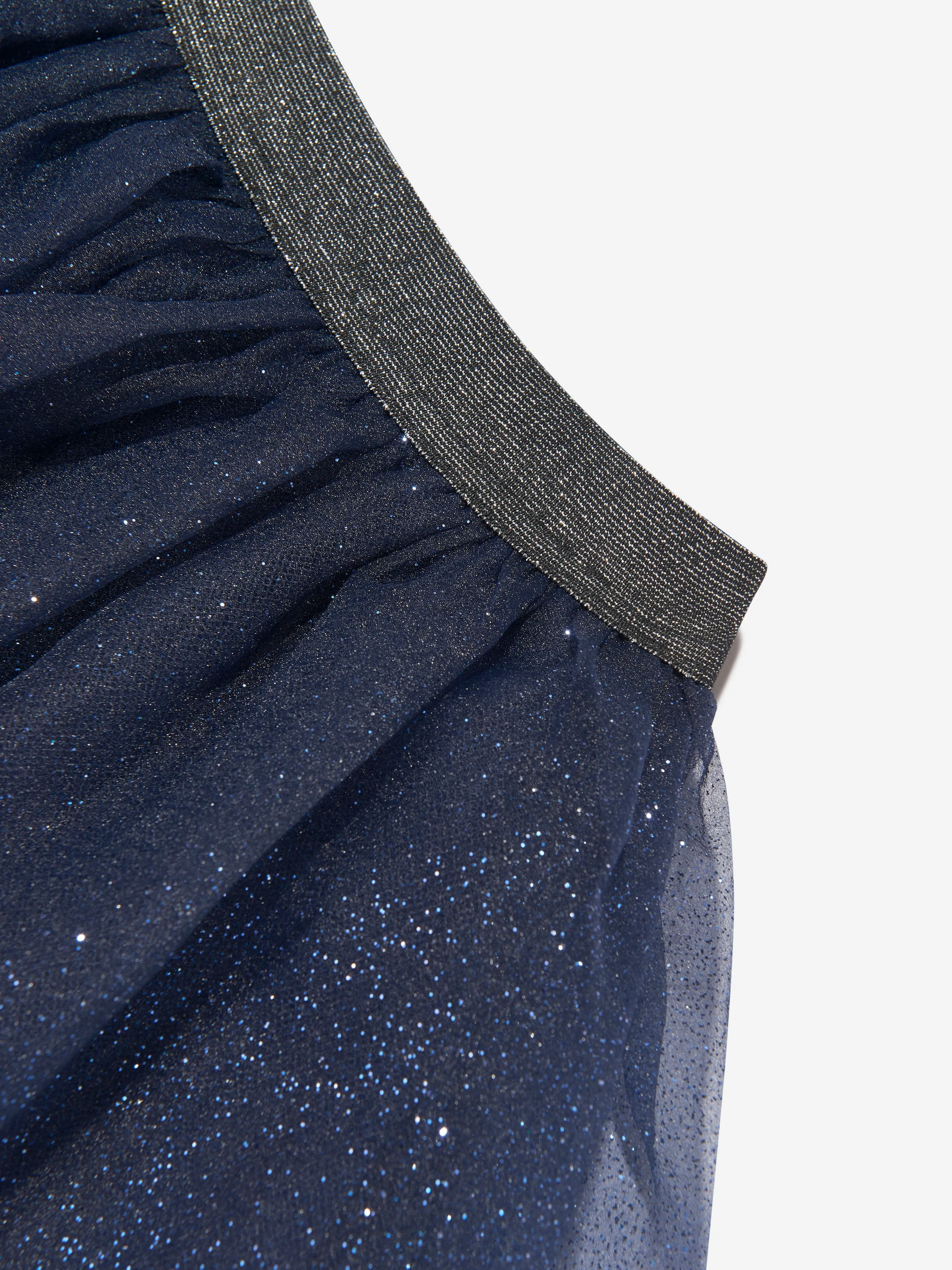 Mama Luma Girls Organza Flower Skirt in Navy