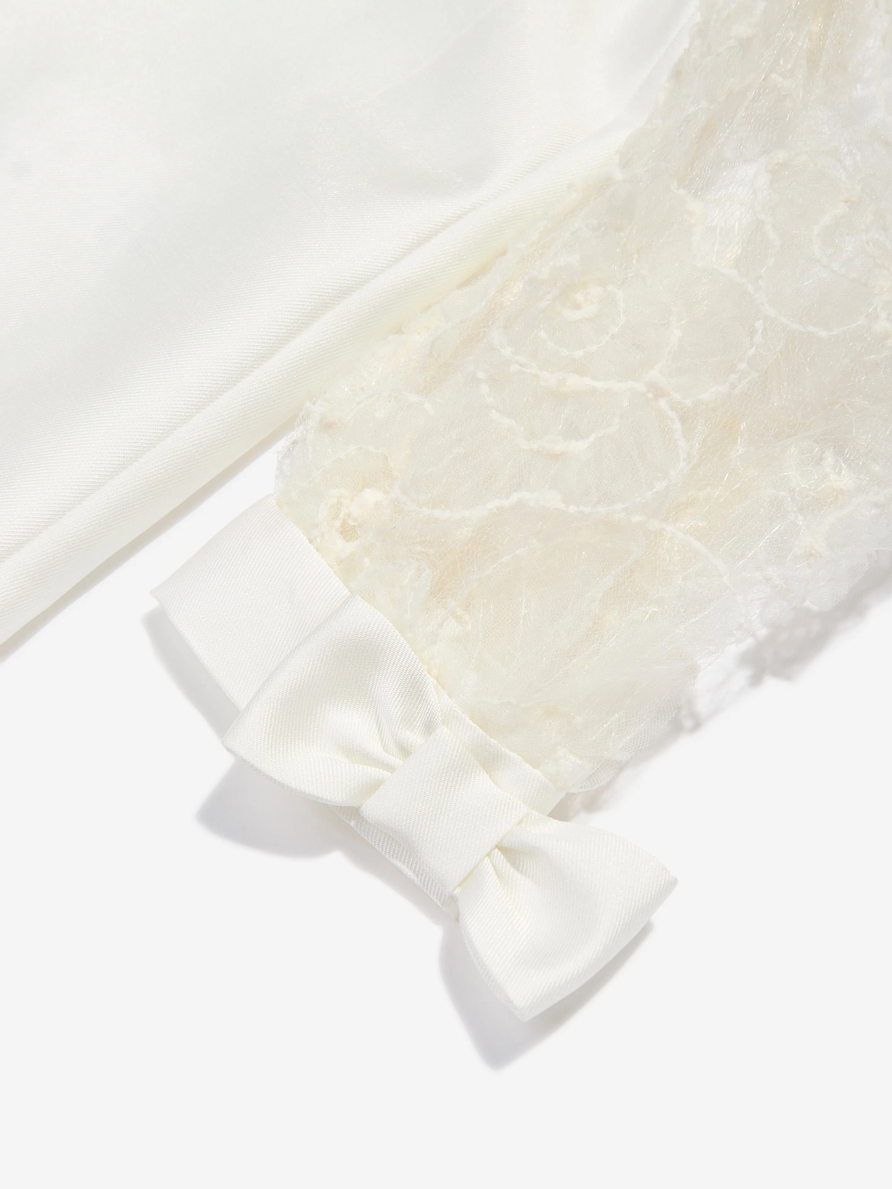 Mama Luma Girls Organza Flower Sleeve Dress in White