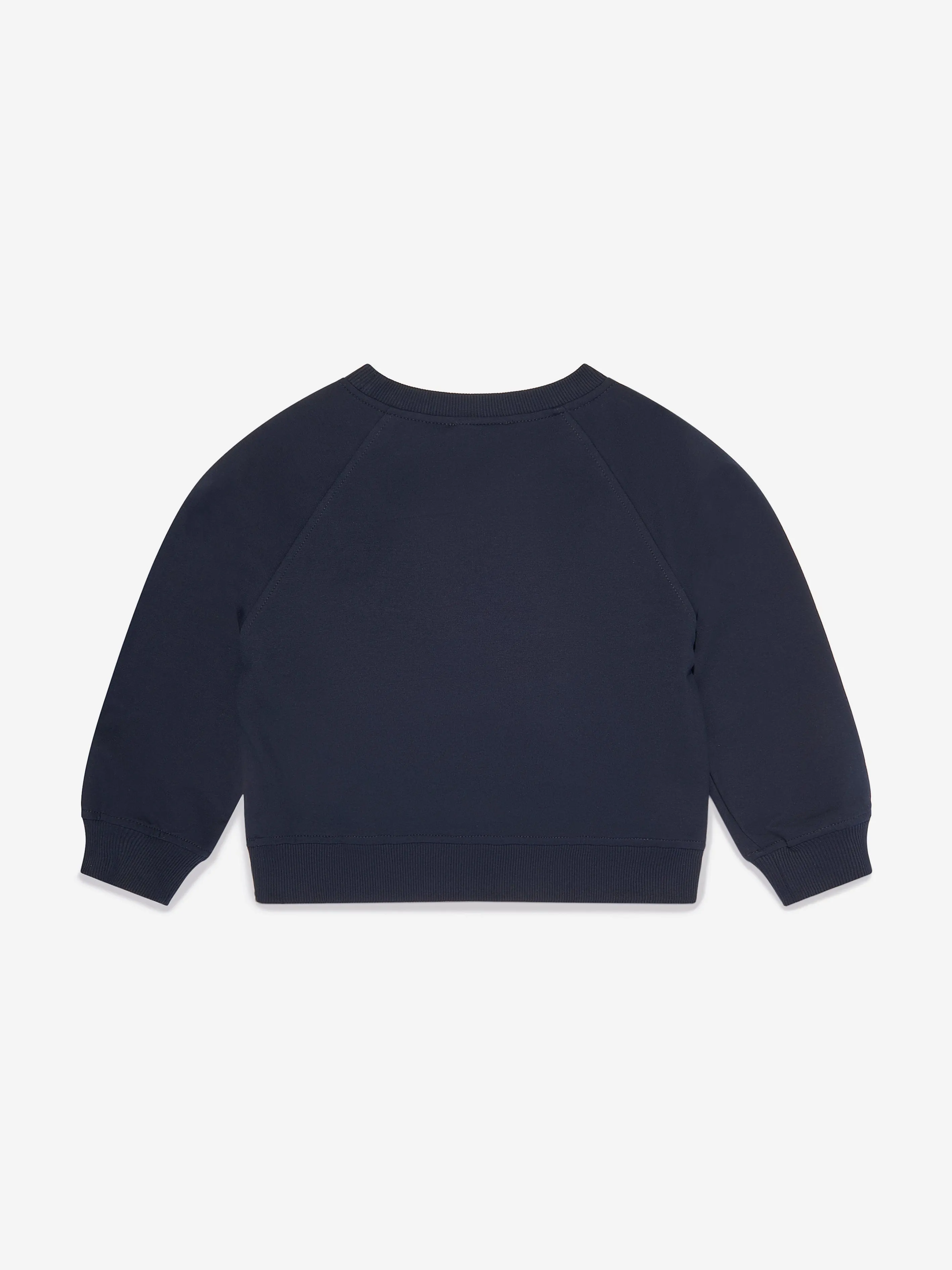 Mama Luma Girls Organza Flower Sweatshirt in Navy
