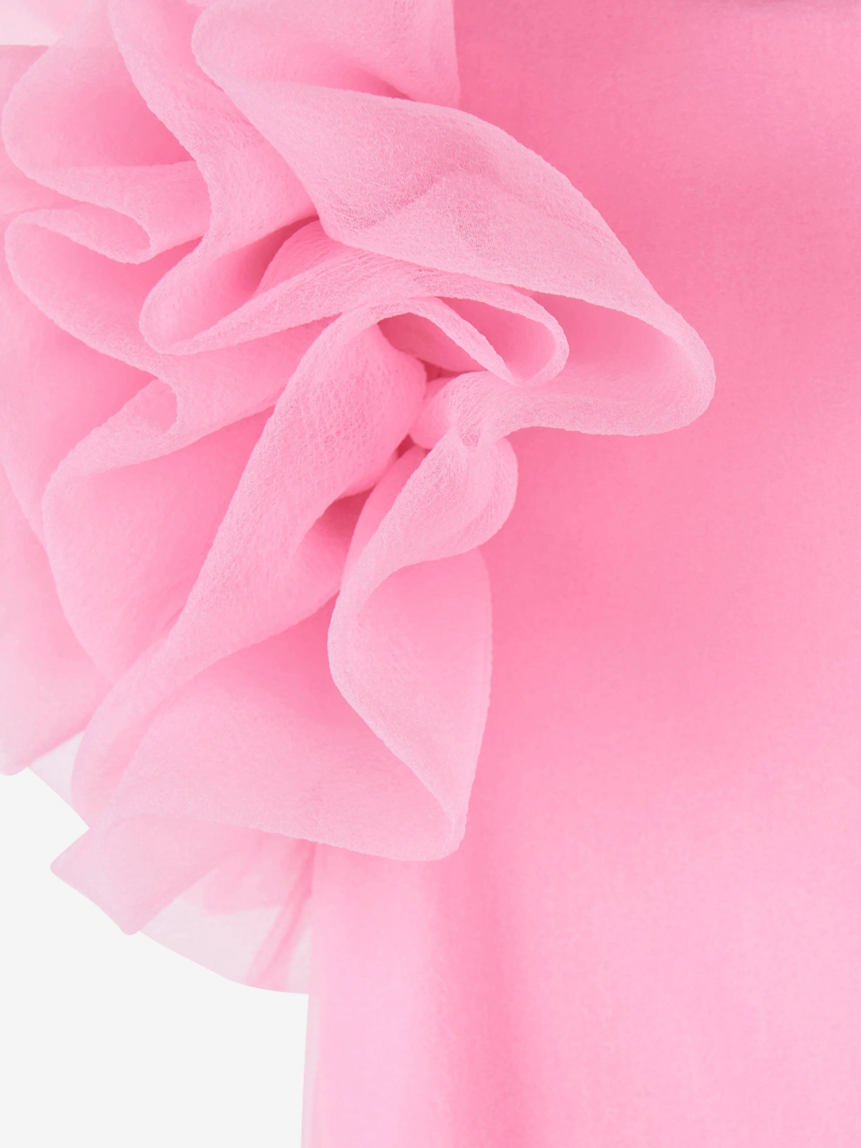 Mama Luma Girls Organza Ruffle Sleeve Dress in Pink