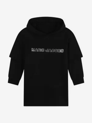 MARC JACOBS Girls Hooded Sweater Dress in Black