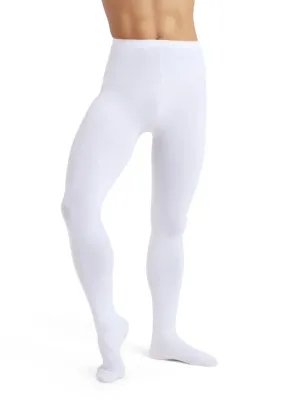 Men's Knit Footed Tights With Back Seams In Dyeable White