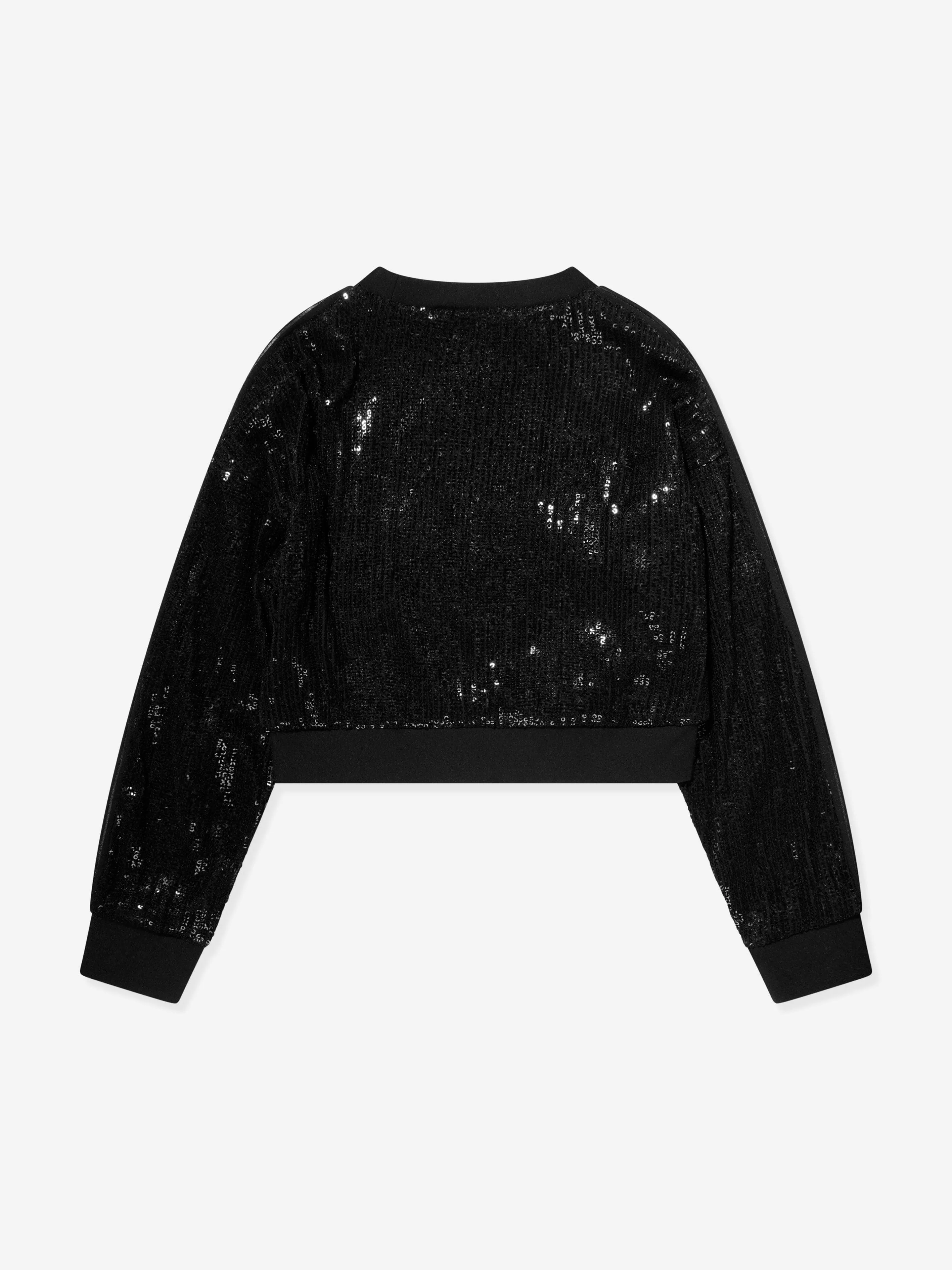 Michael Kors Girls Sequin Sweatshirt in Black