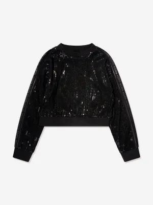 Michael Kors Girls Sequin Sweatshirt in Black