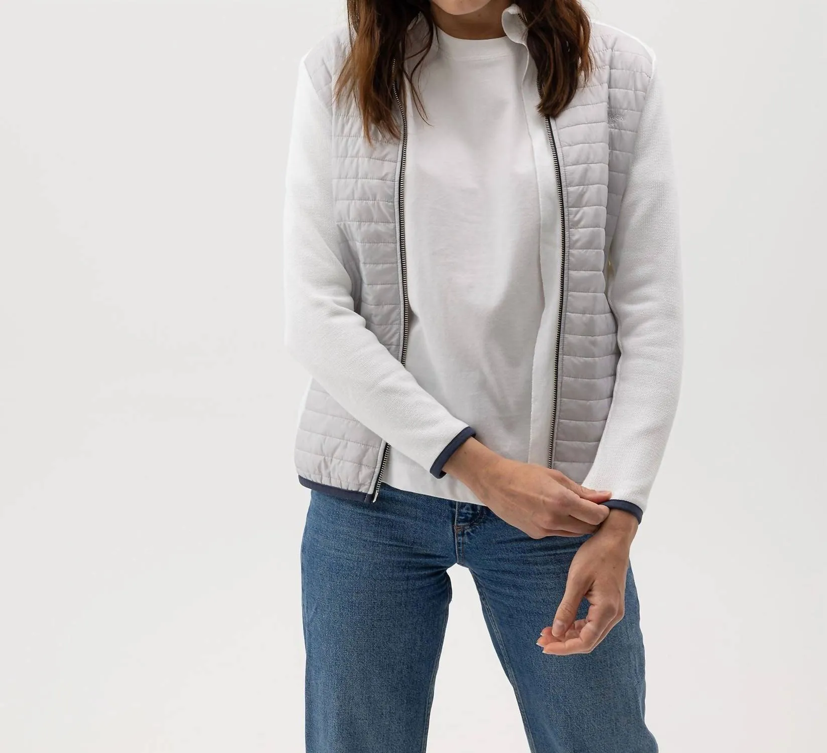 Mimmi Wind Proof Cardigan In White/marble
