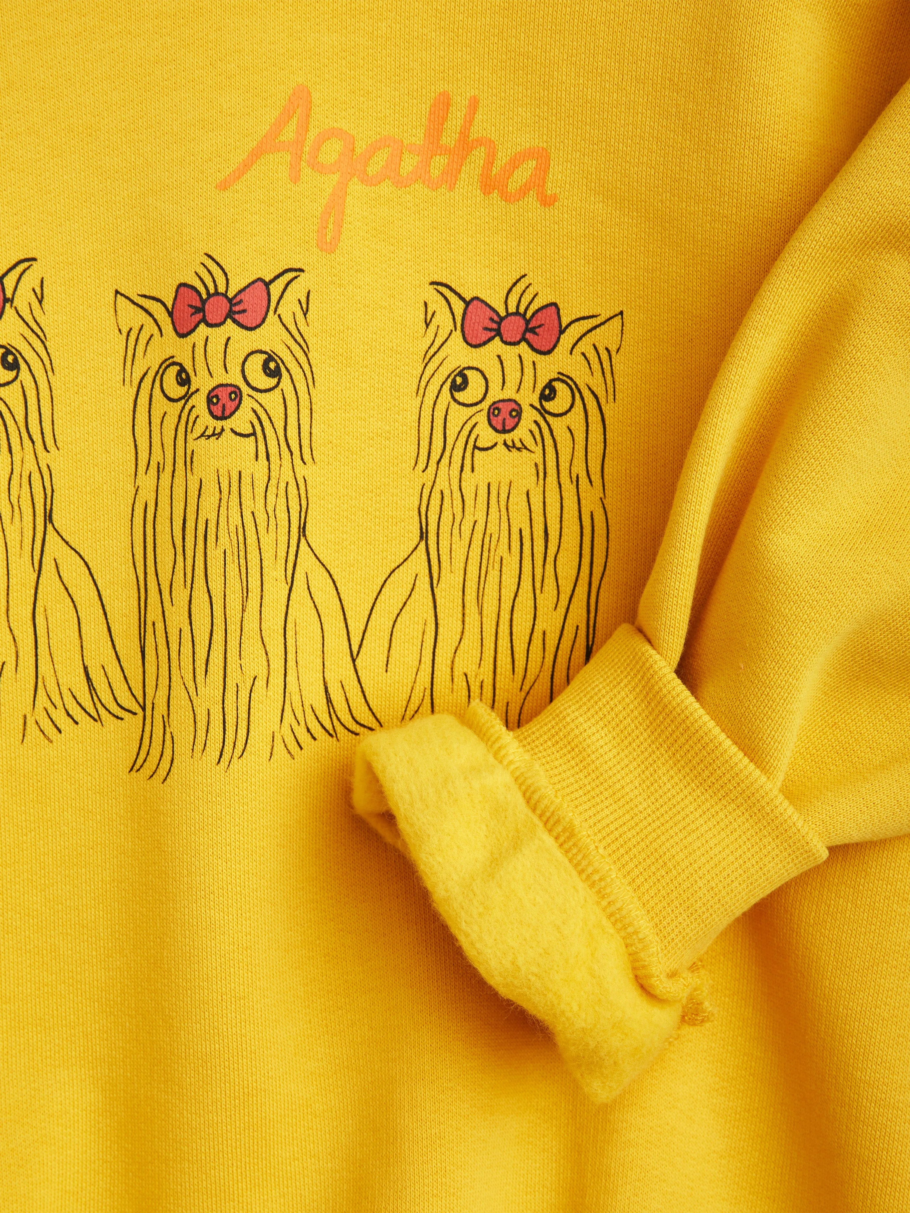 Mini Rodini Kids Agaha Dogs Swetshirt in Yellow