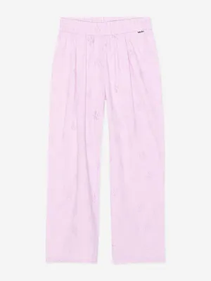 Molo Girls Floral Print Trousers in Pink