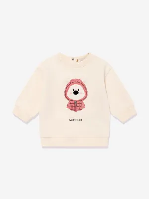 Moncler Enfant Baby Girls Bear Sweatshirt in Cream