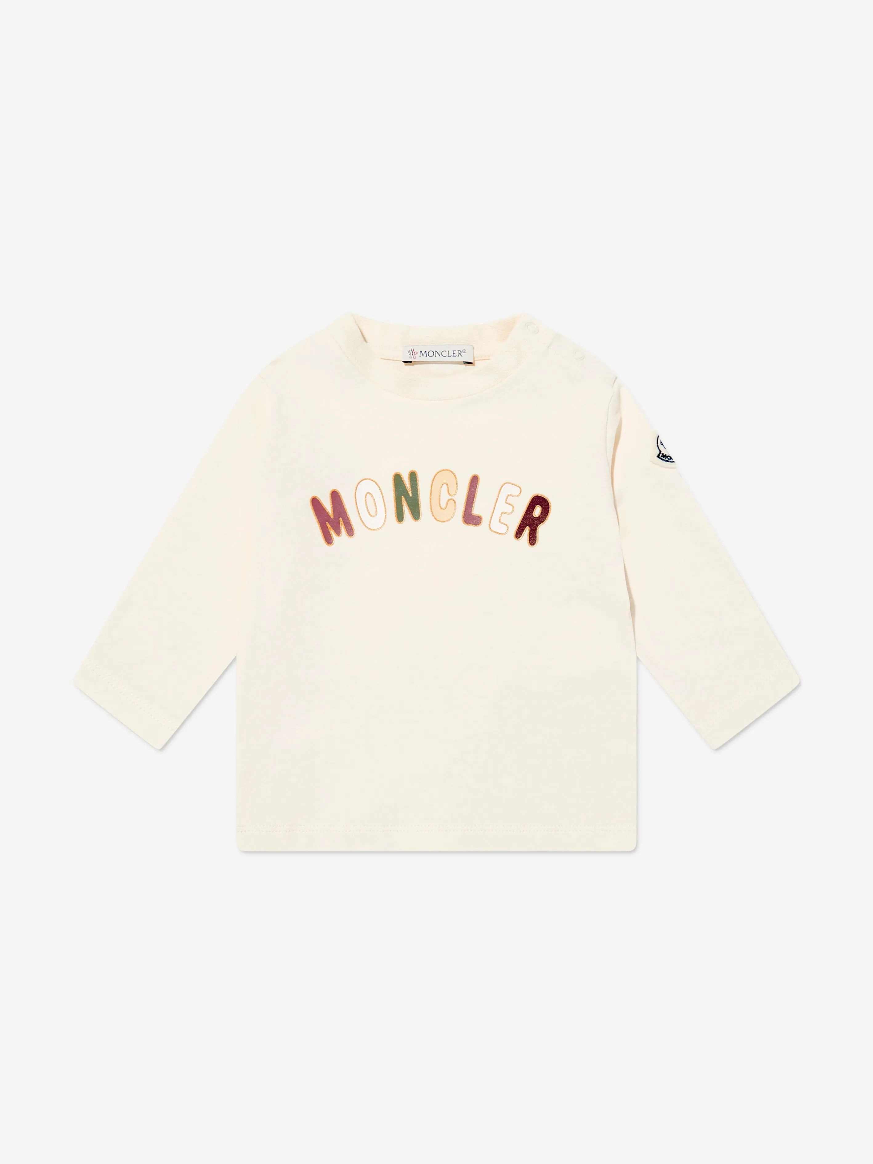 Moncler Enfant Baby Girls Long Sleeve T-Shirt in Cream