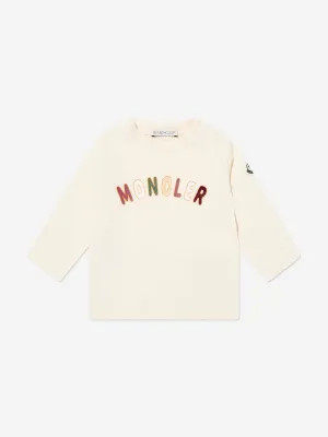 Moncler Enfant Baby Girls Long Sleeve T-Shirt in Cream