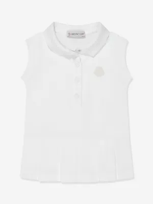 Moncler Enfant Baby Girls Sleeveless Polo Dress in White