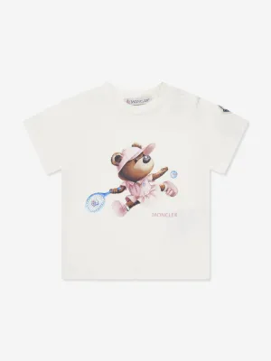 Moncler Enfant Baby Girls Tennis Bear T-Shirt in White