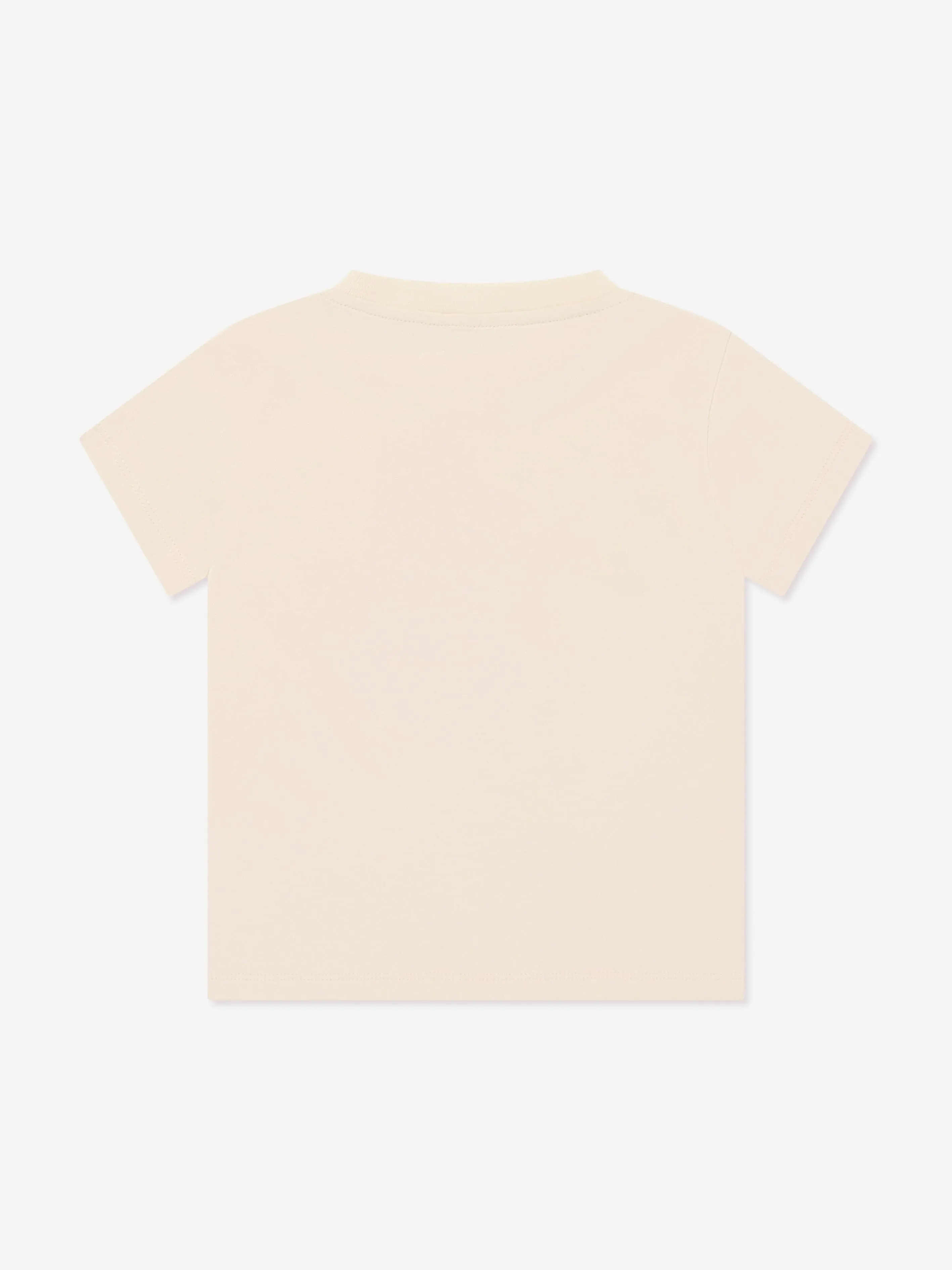 Moncler Enfant Girls Bear Motif Logo T-Shirt in Ivory