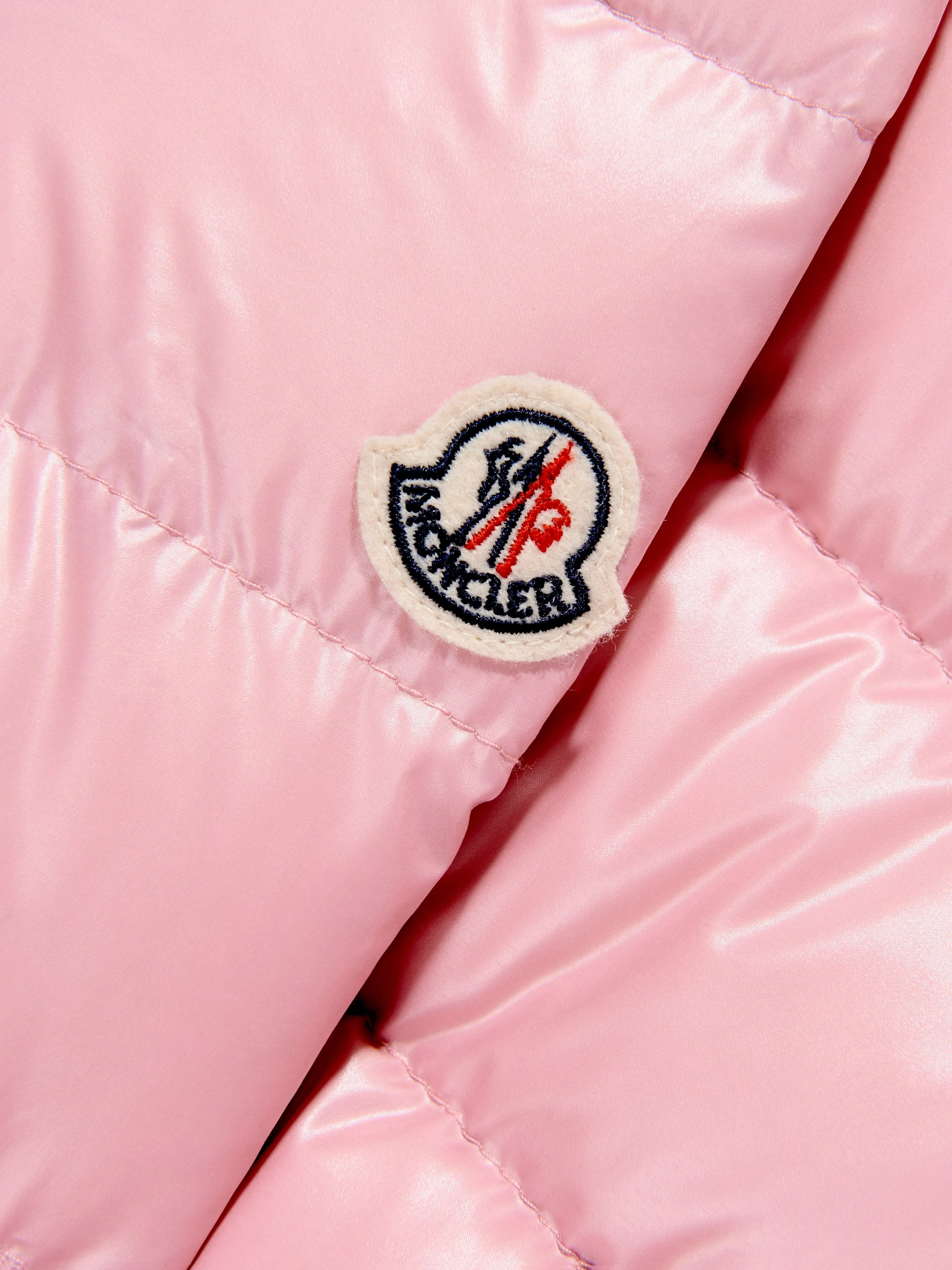 Moncler Enfant Girls Down Padded Ainay Jacket in Pink