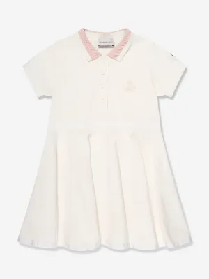 Moncler Enfant Girls Logo Polo Dress in White