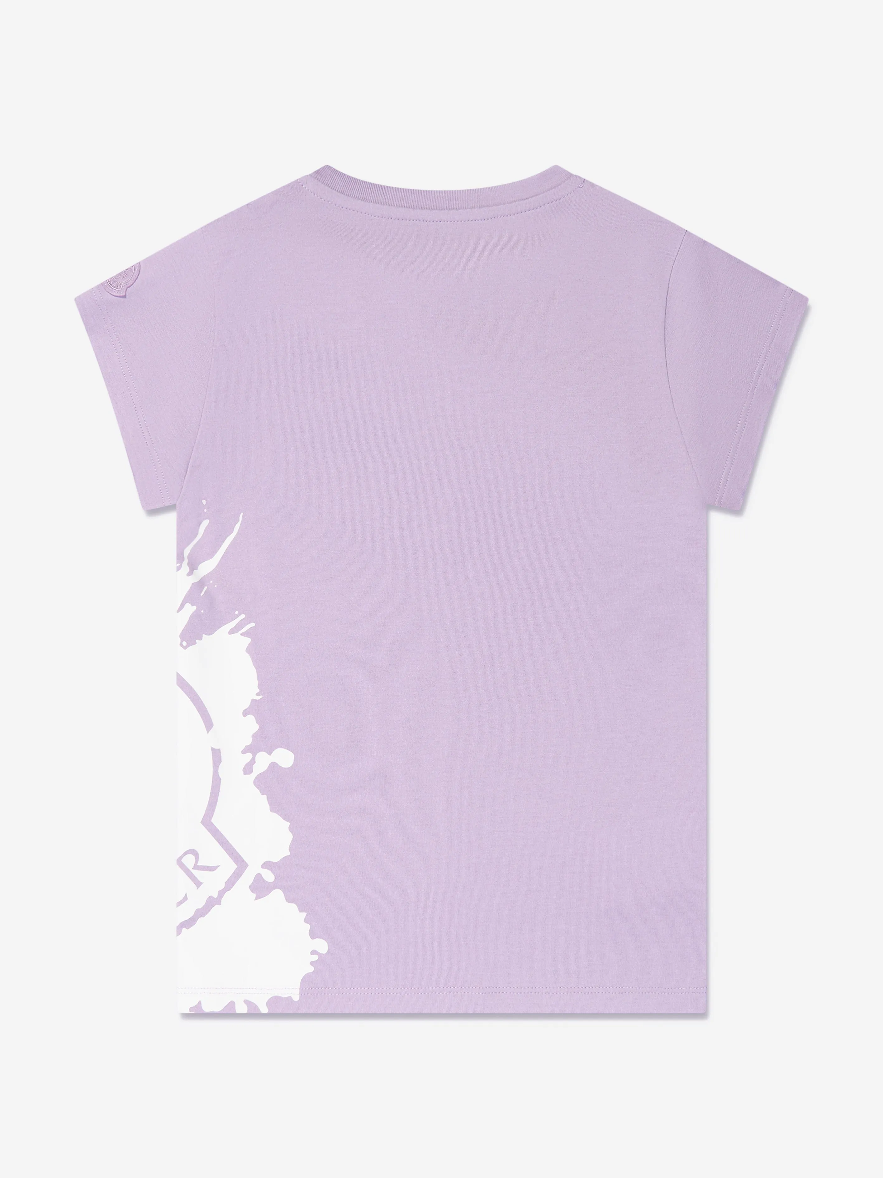 Moncler Enfant Girls Logo Print T-Shirt in Lilac
