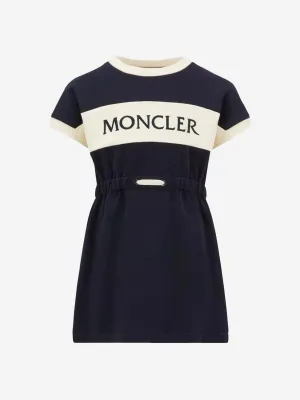Moncler Enfant Girls Logo T-Shirt Dress in Black