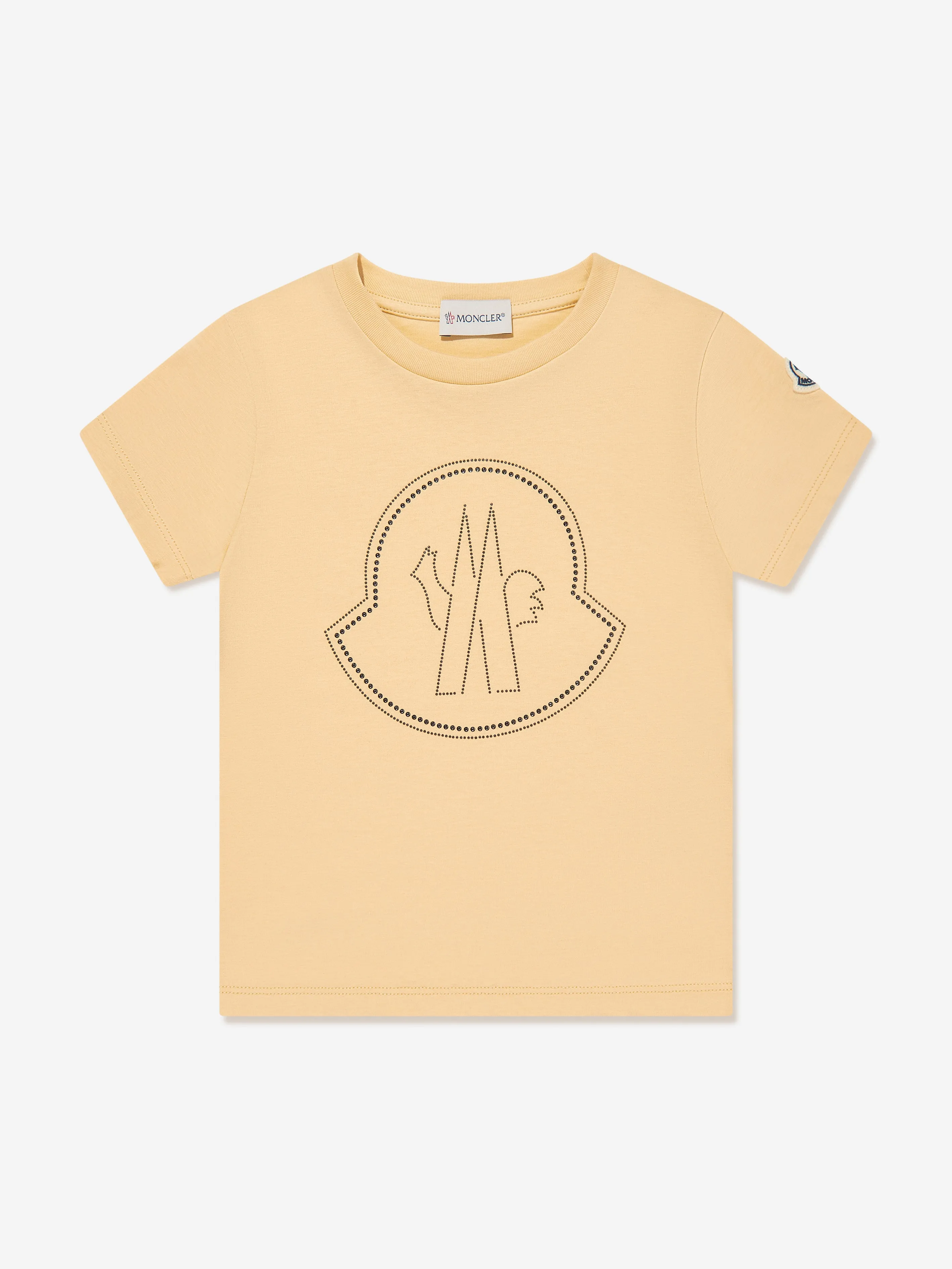 Moncler Enfant Girls Logo T-Shirt in Yellow