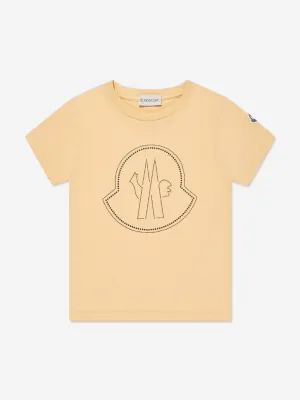 Moncler Enfant Girls Logo T-Shirt in Yellow