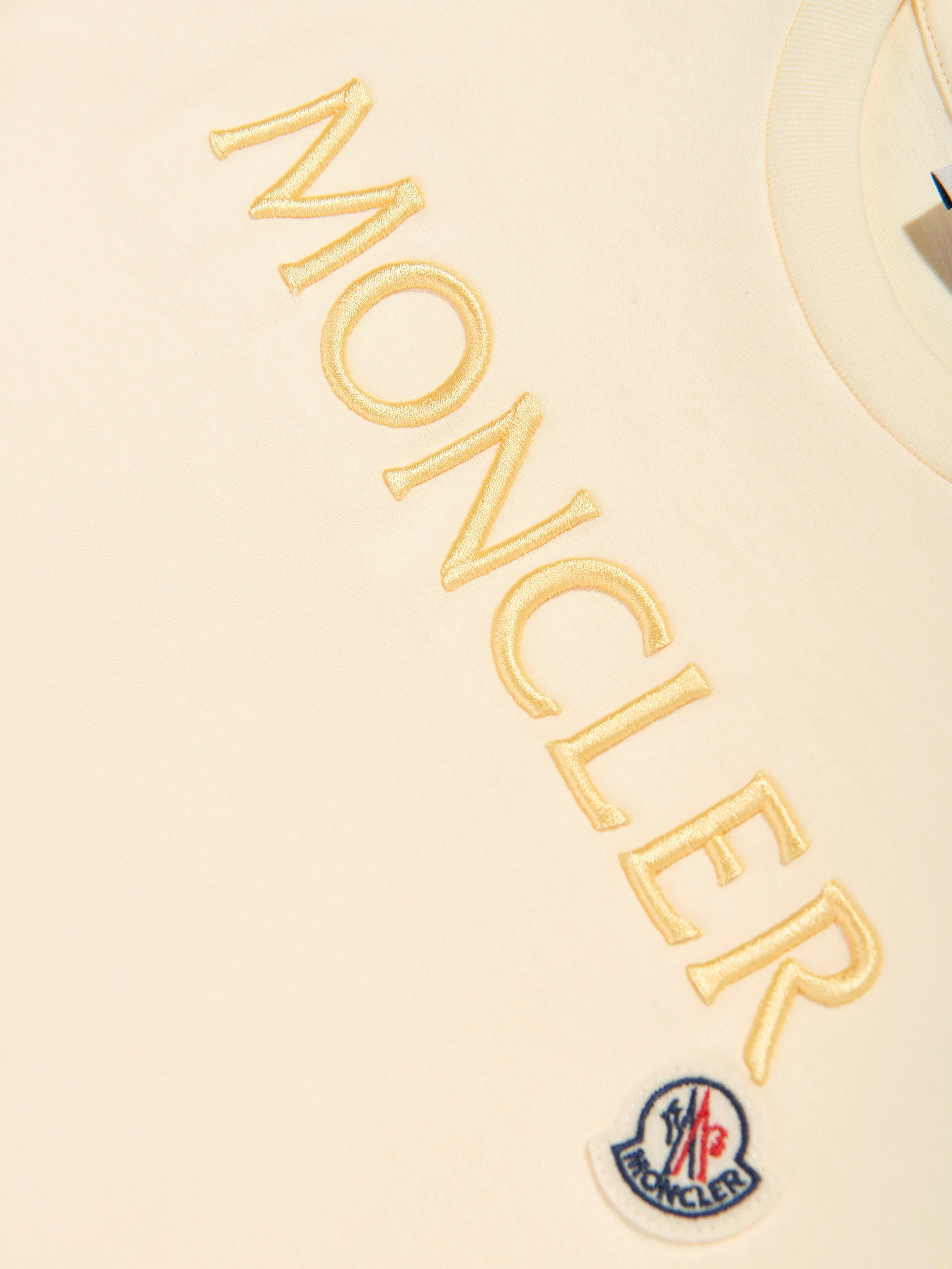 Moncler Enfant Girls Logo T-Shirt in Yellow