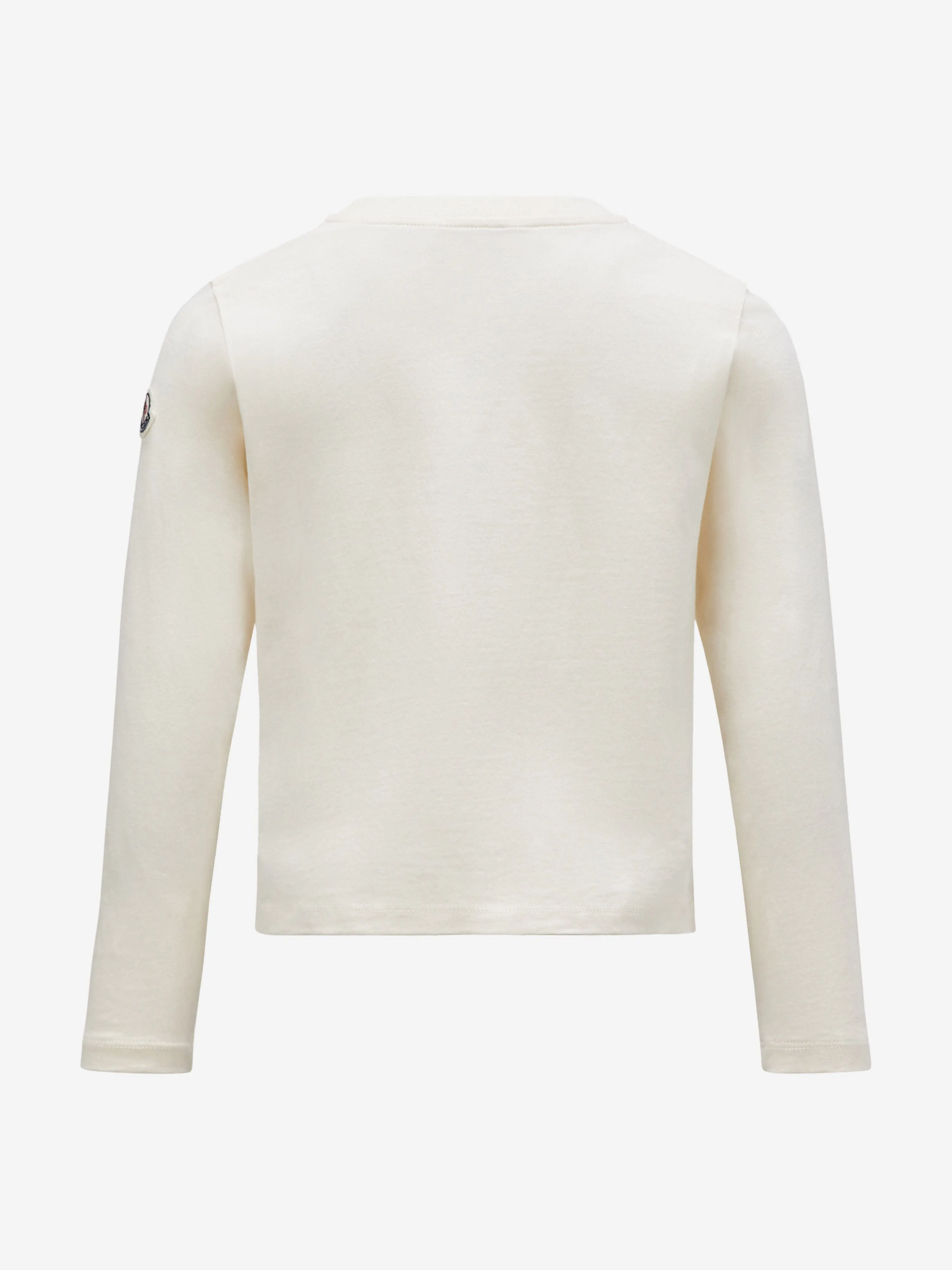 Moncler Enfant Girls Long Sleeve T-Shirt in Ivory