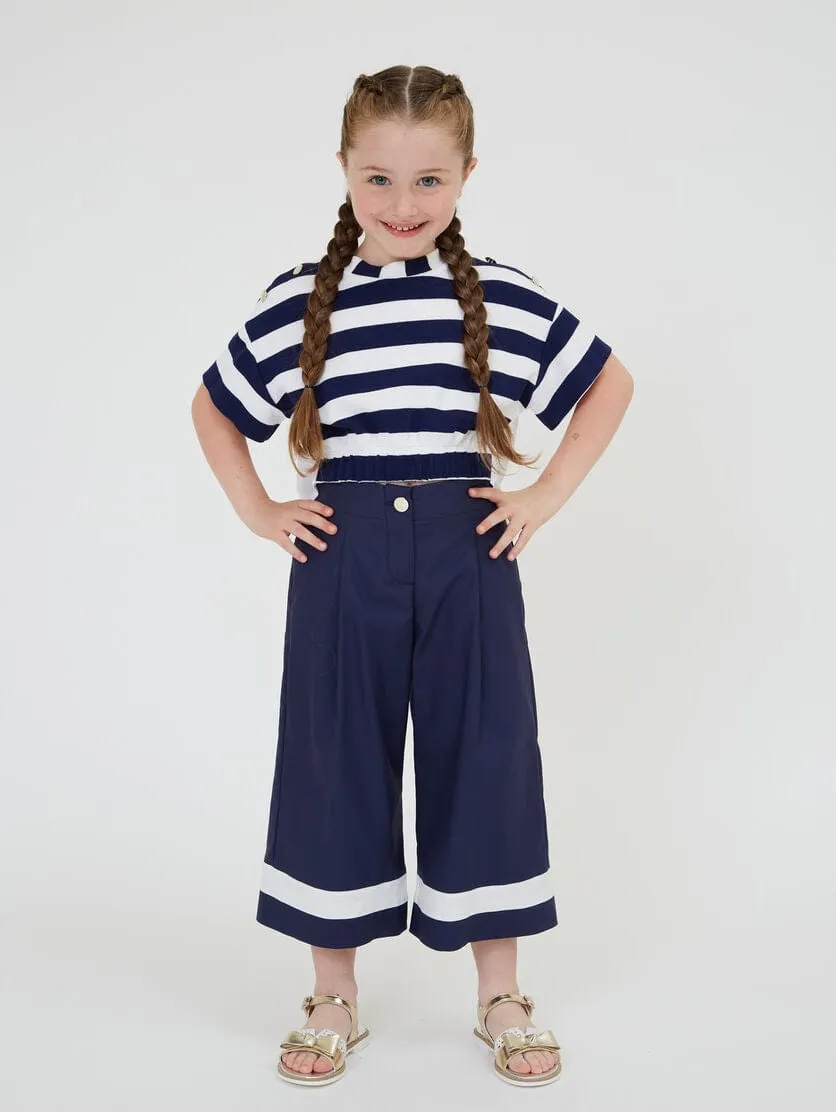 Monnalisa Girls Marina Trousers in Navy