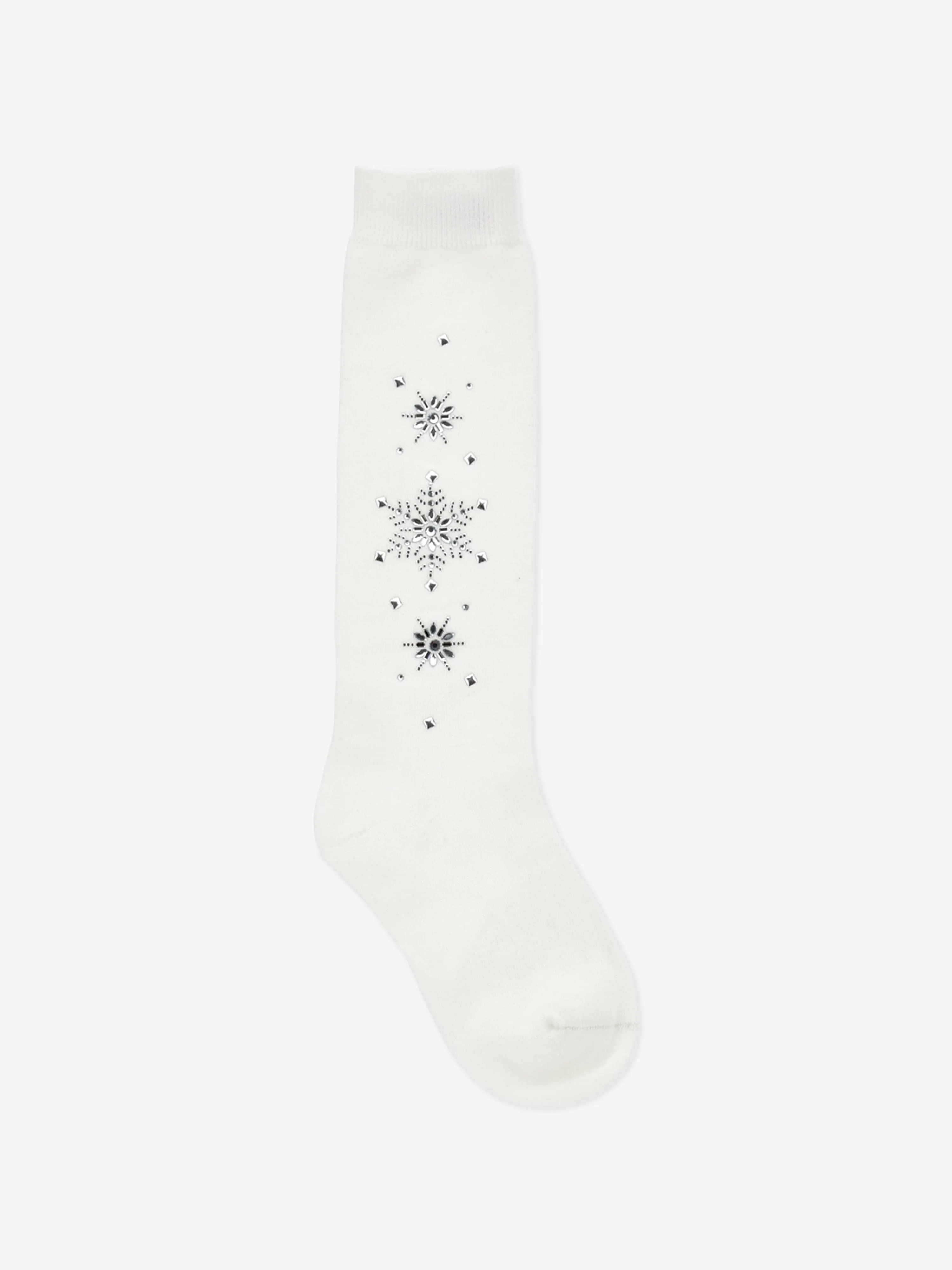 Monnalisa Girls Rhinestone Socks in White