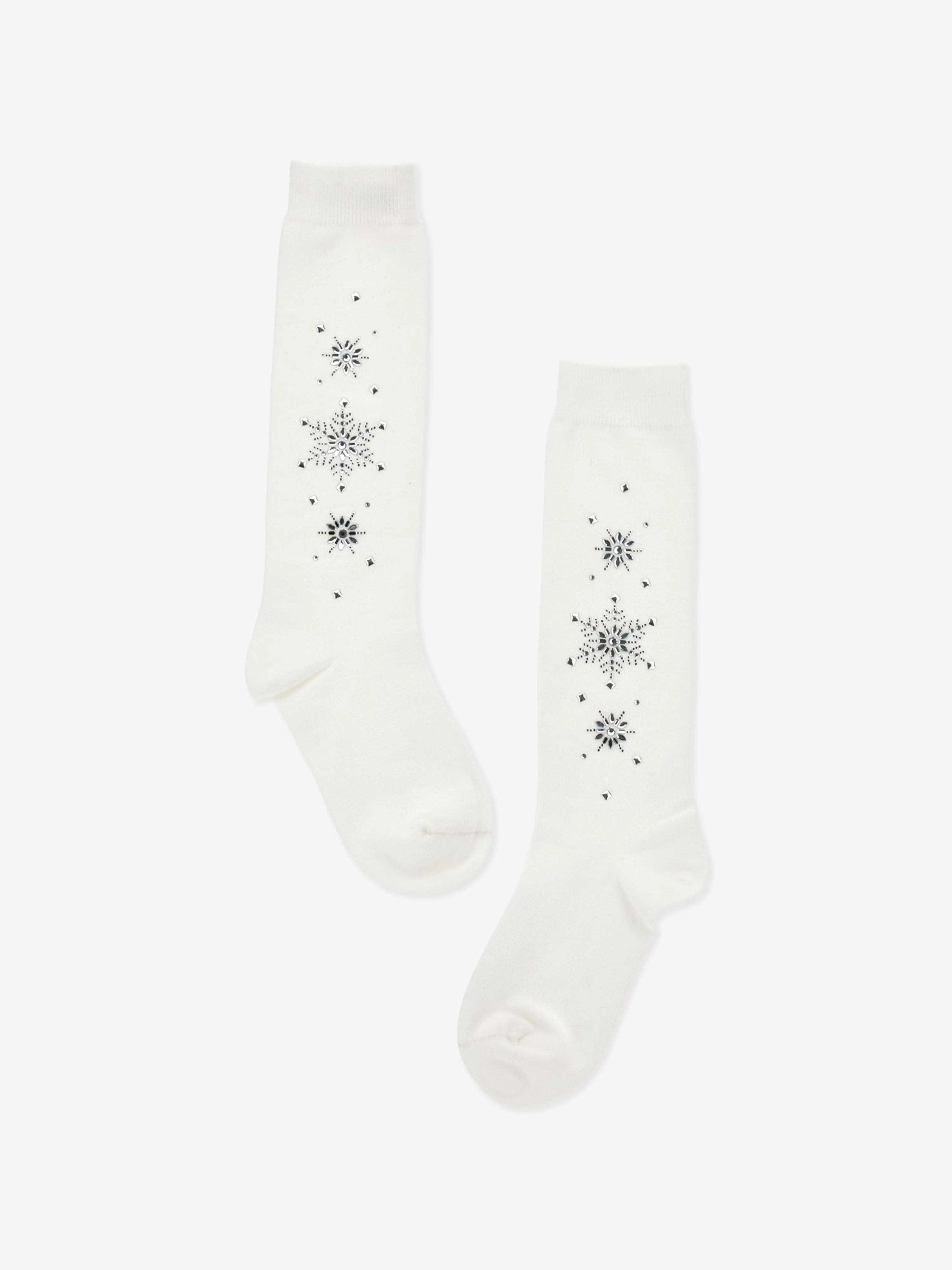 Monnalisa Girls Rhinestone Socks in White