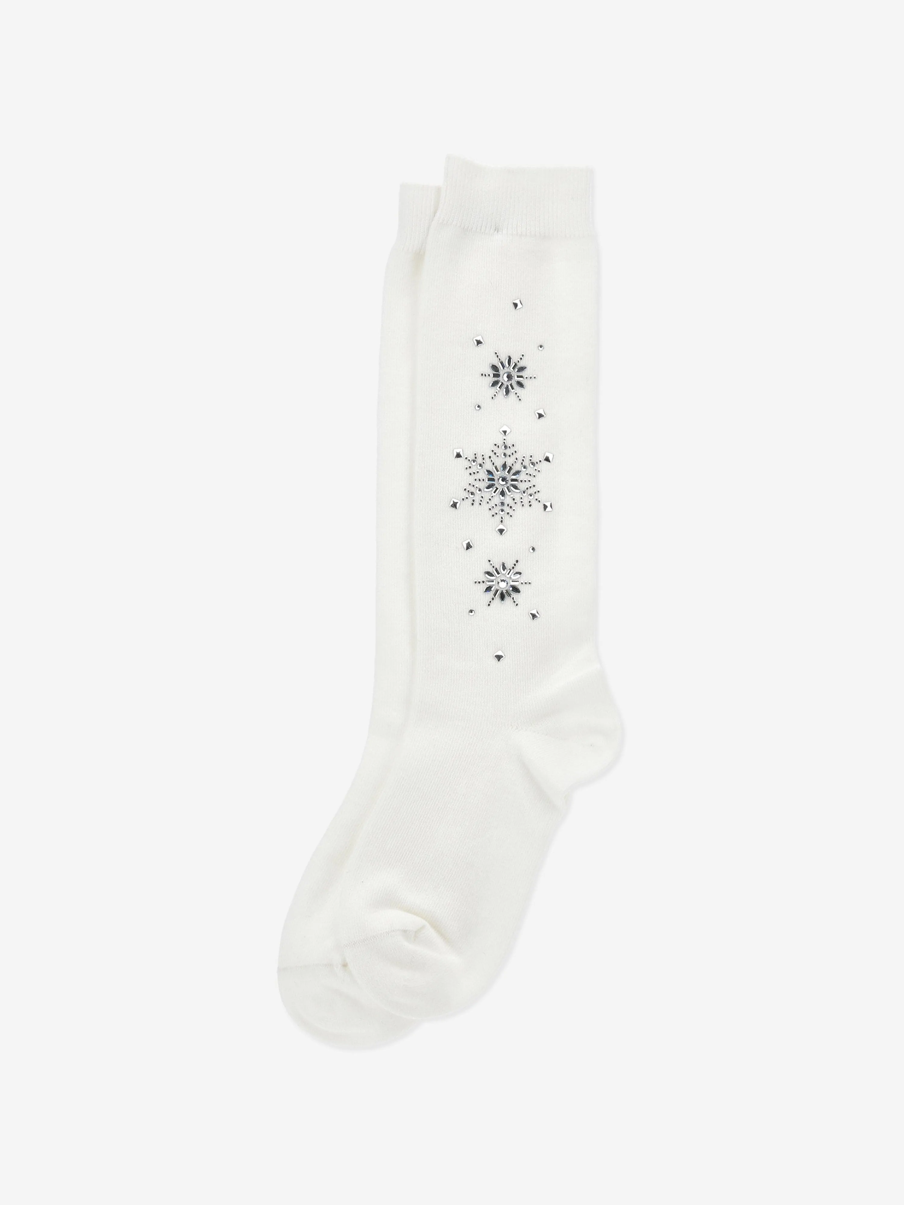 Monnalisa Girls Rhinestone Socks in White