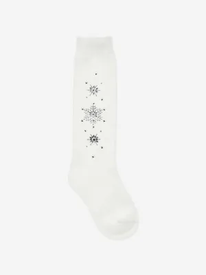 Monnalisa Girls Rhinestone Socks in White