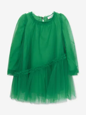 Monnalisa Girls Tulle Occasion Dress in Green