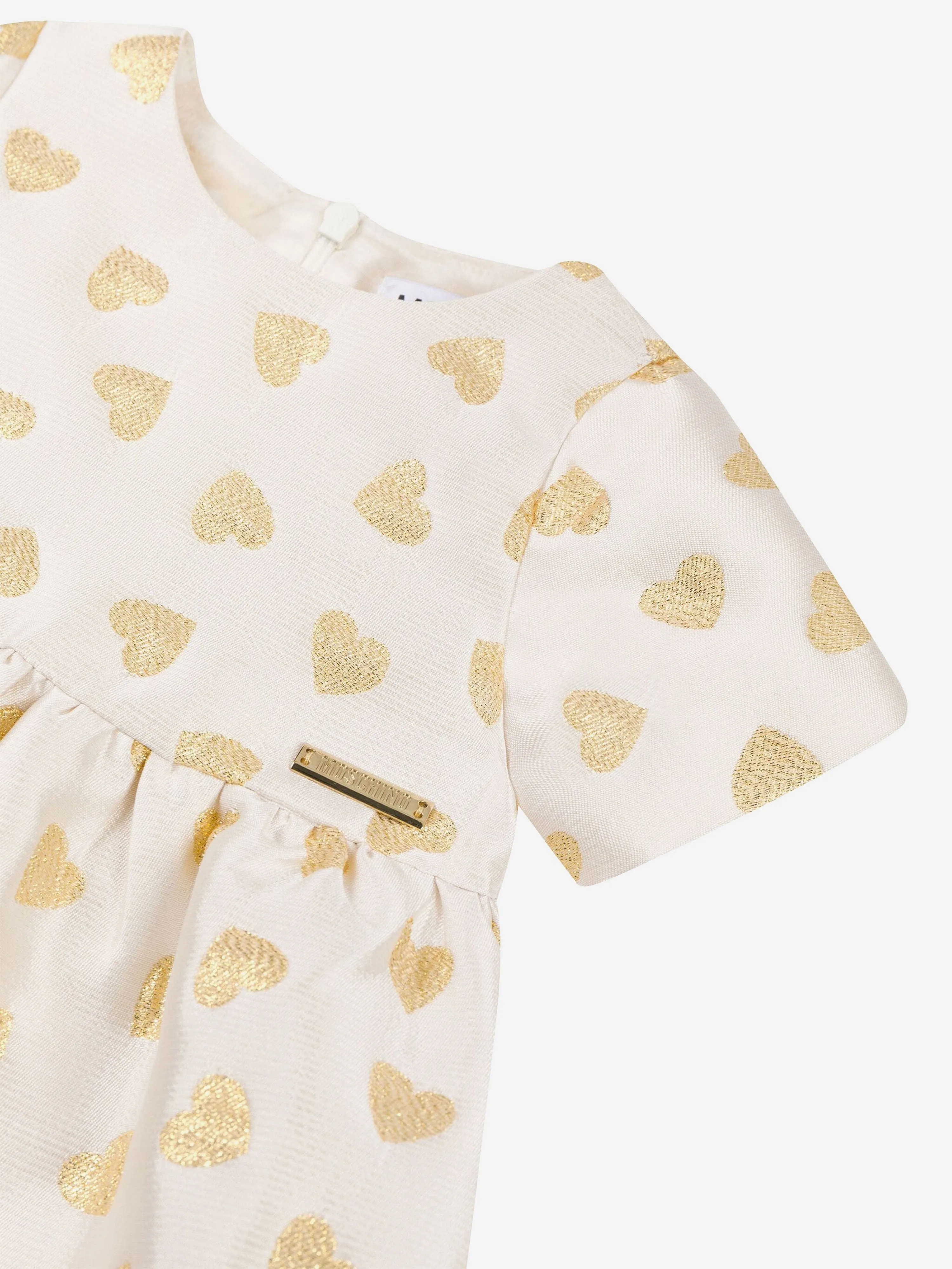Moschino Baby Girls Hearts Dress in Ivory
