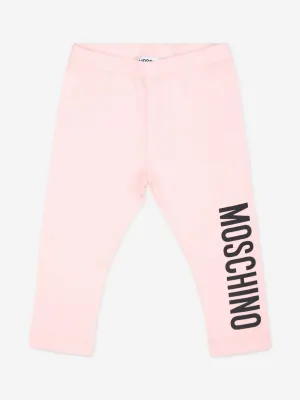 Moschino Baby Girls Logo Leggings in Pink