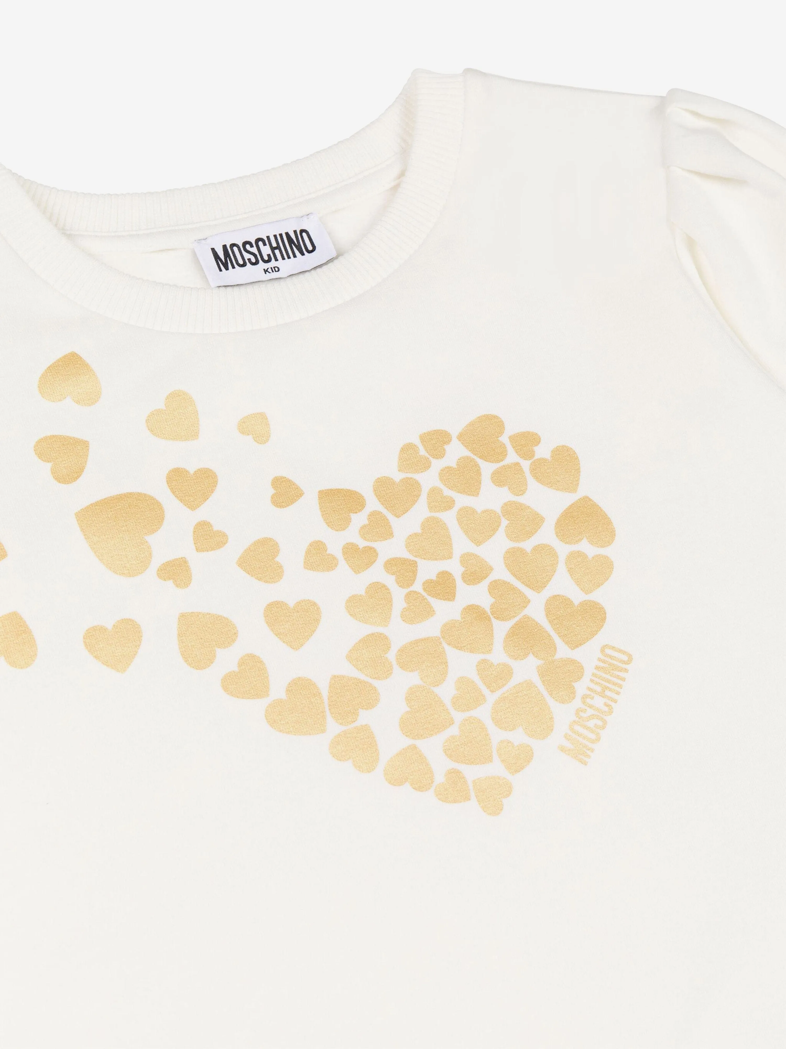 Moschino Girls Heart Logo Sweatshirt in Ivory