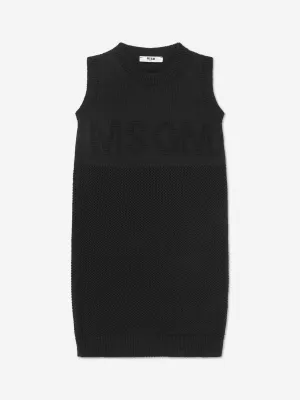 MSGM Girls Tank Top Logo Dress in Black
