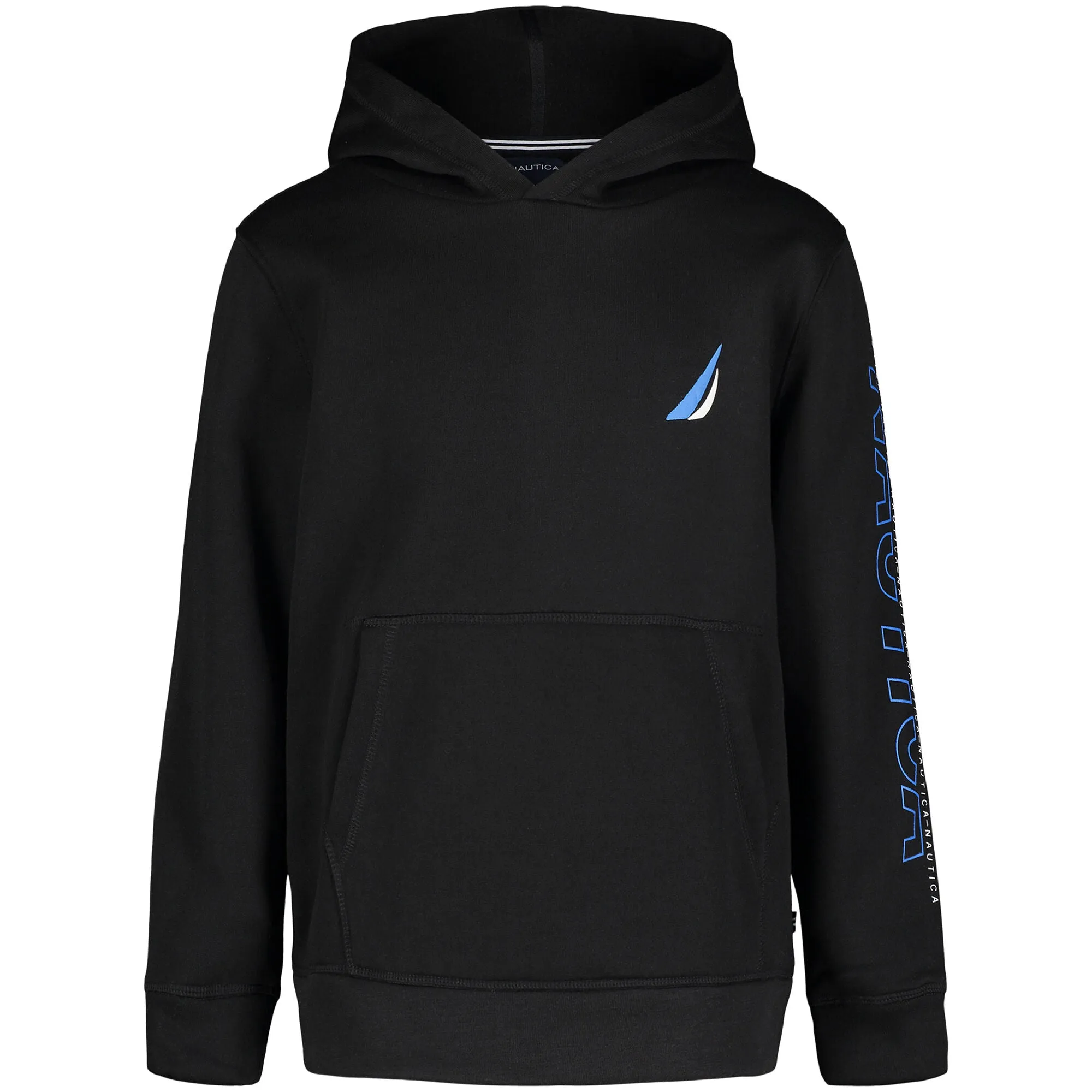 Nautica Boys’ Logo-Sleeve Pullover Hoodie Grey Heather Nautica