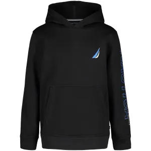 Nautica Boys’ Logo-Sleeve Pullover Hoodie Grey Heather Nautica