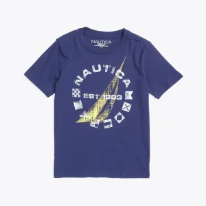 Nautica Boys' Sketch Graphic T-Shirt J Navy Nautica