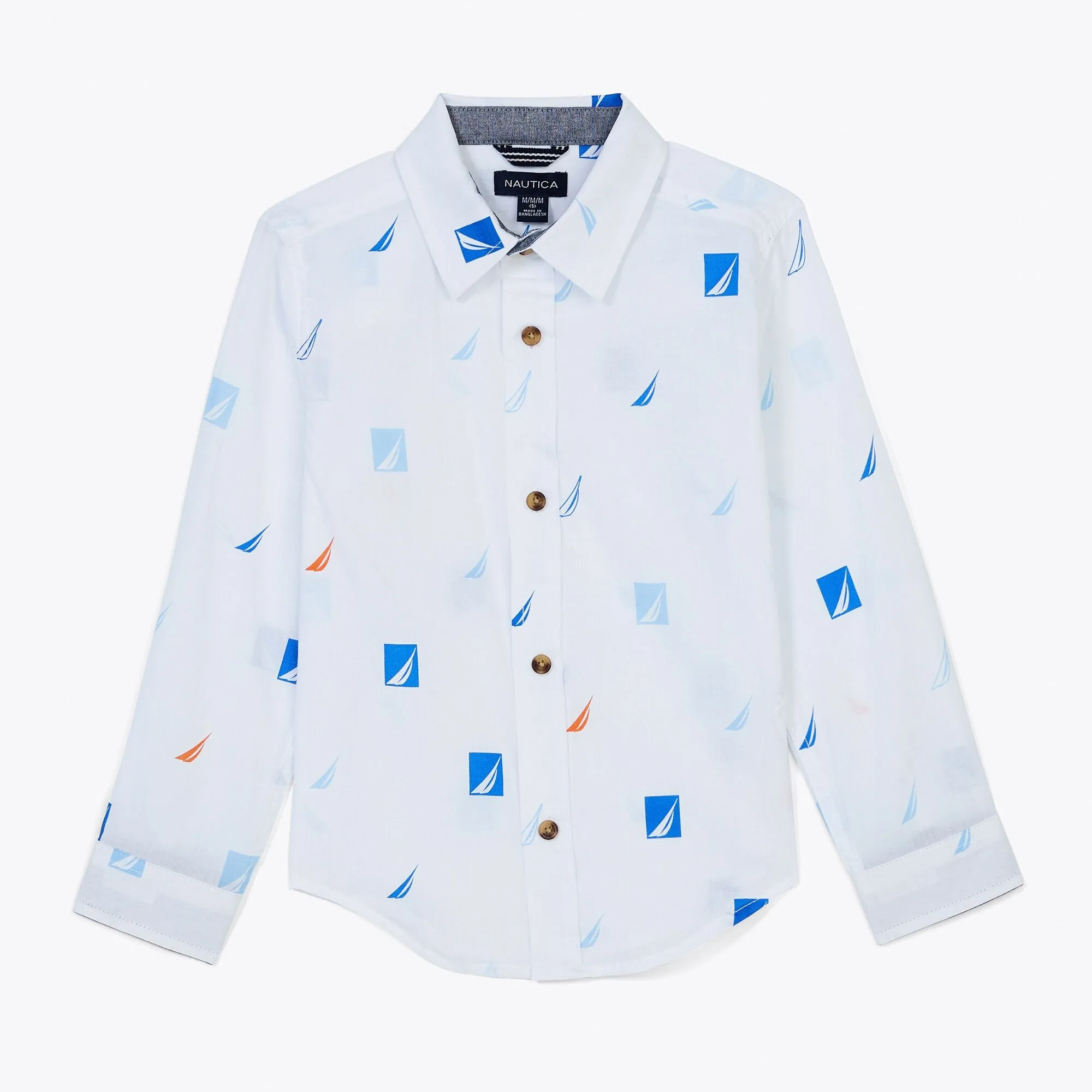 Nautica Little Boys’ Printed J-Class Shirt Antique White Wash Nautica