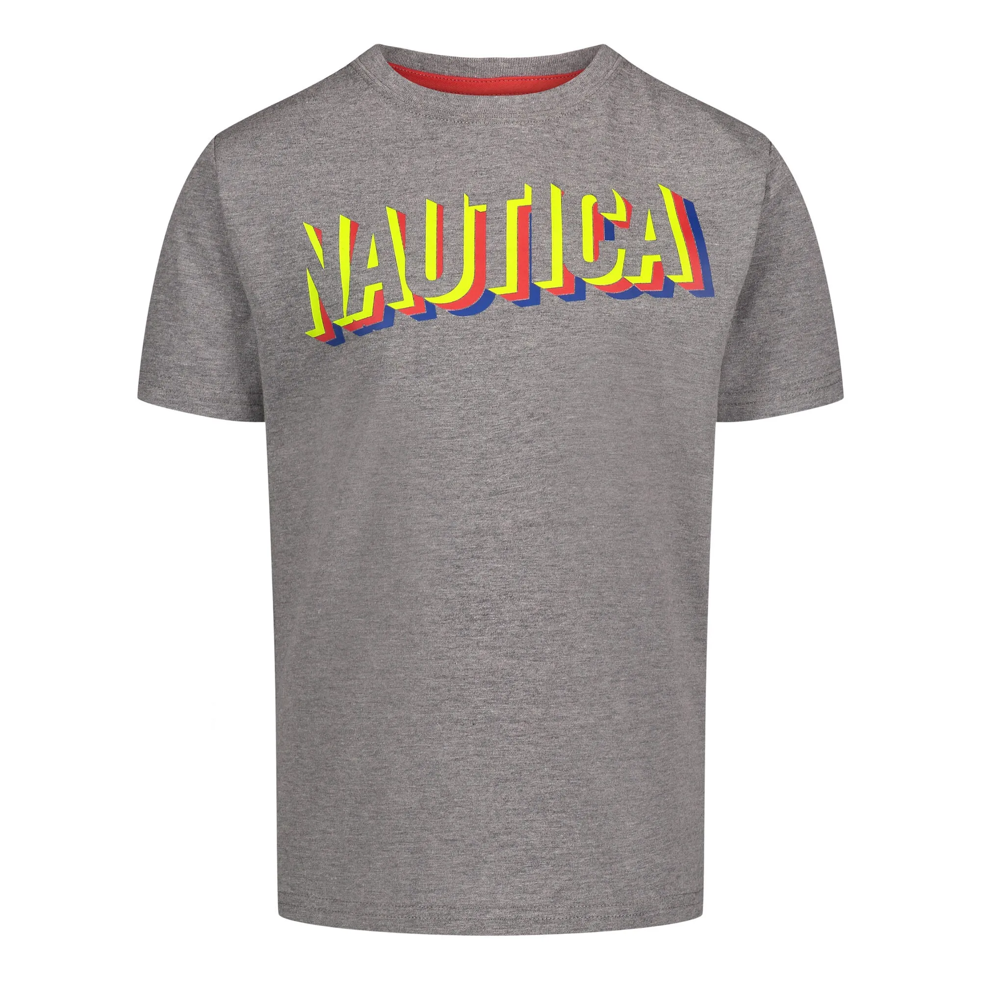 Nautica Toddler Boys' 3D Stacks Logo Graphic T-Shirt (2T-4T) Grey Heather Nautica