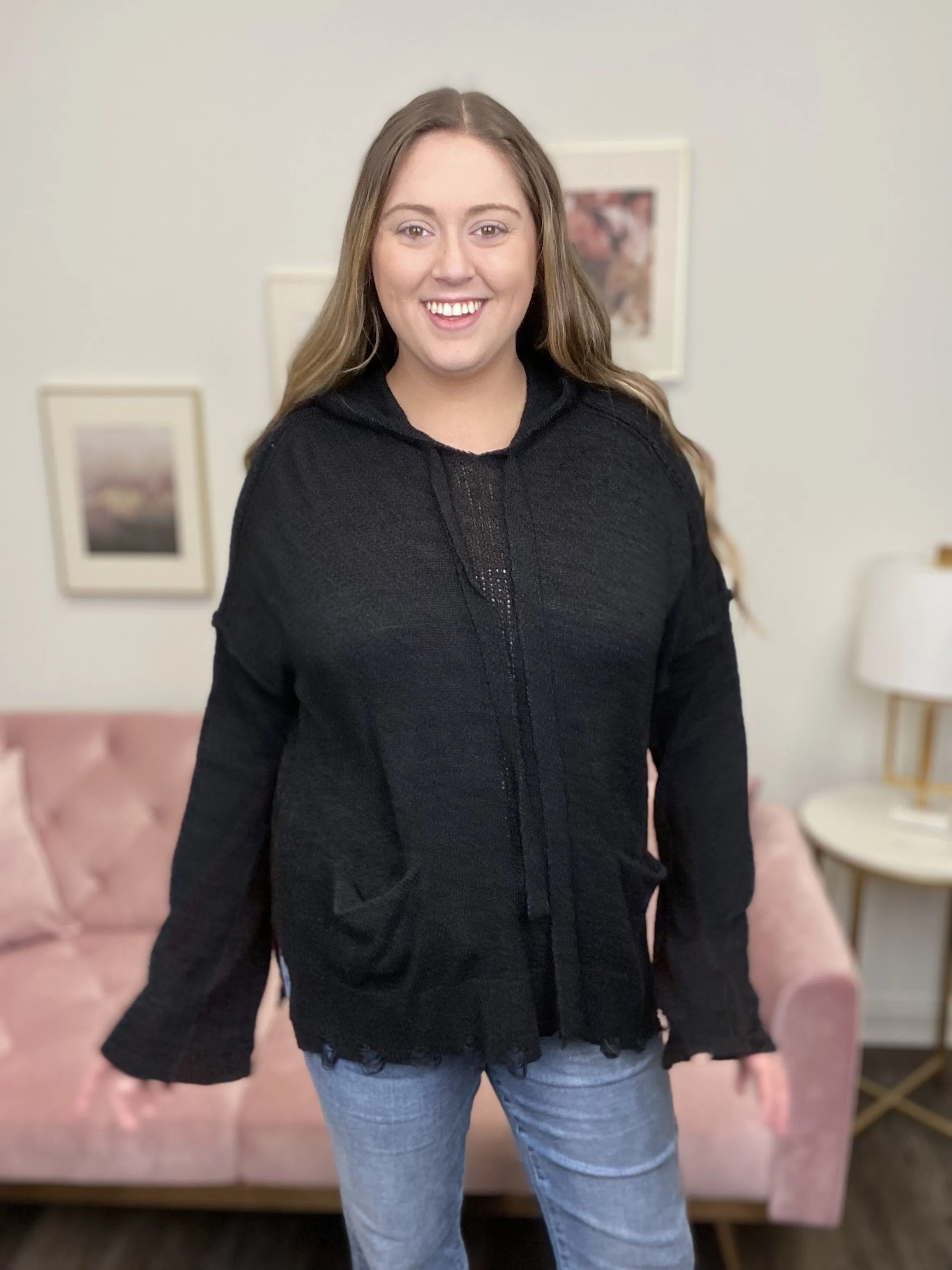 Neon Lights Women's Semi-Sheer Hoodie Sweater