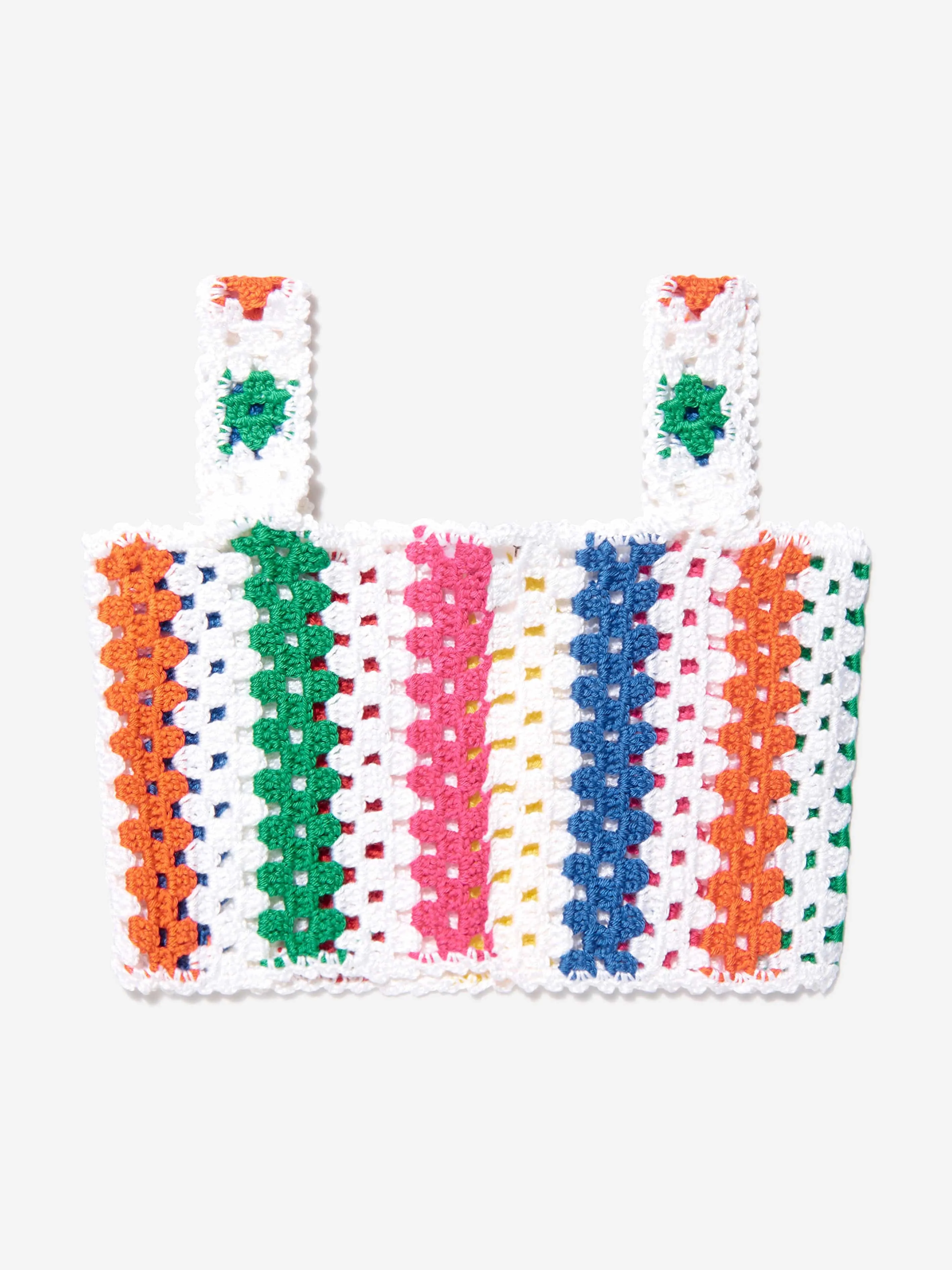 Nessi Byrd Girls Striped Rainbow Crop Top in Multicolour