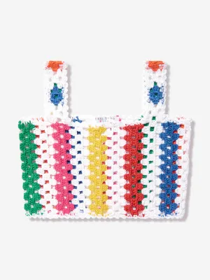 Nessi Byrd Girls Striped Rainbow Crop Top in Multicolour