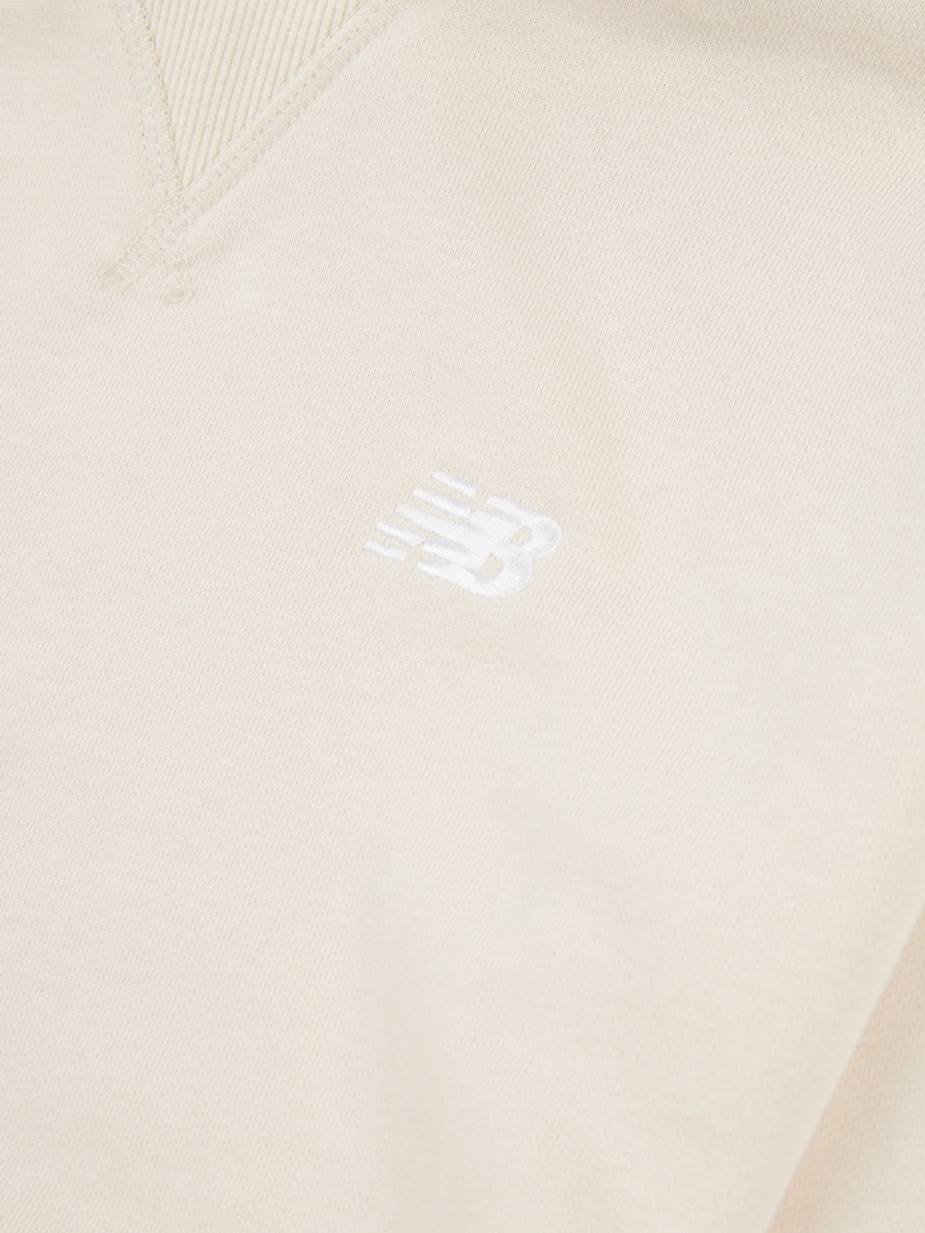 New Balance Girls French Terry Small Logo Hoodie in Beige