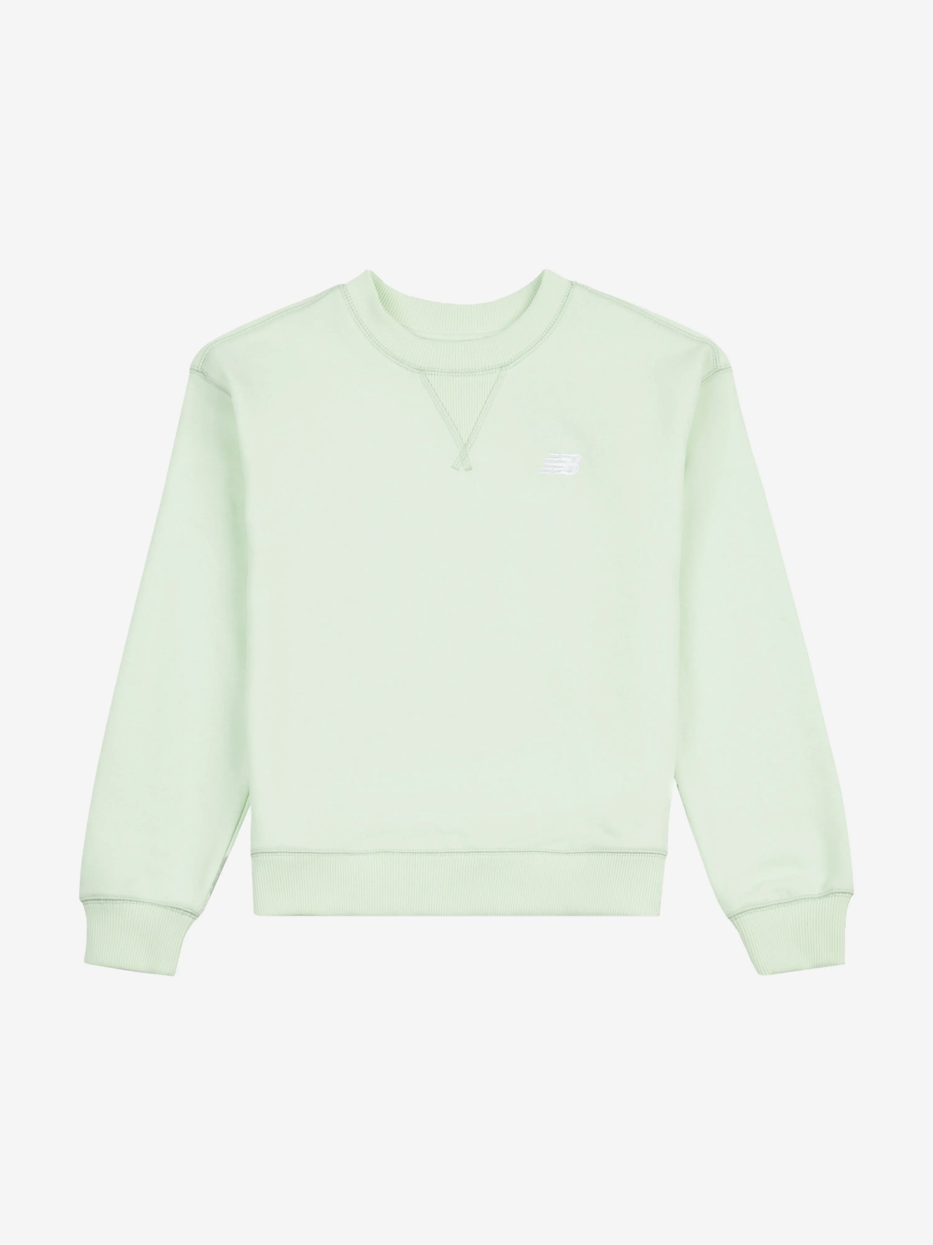 New Balance Girls French Terry Small Logo Sweatshirt in Green