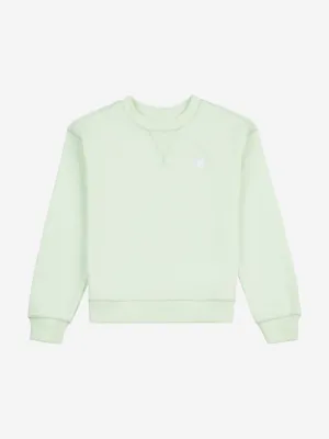 New Balance Girls French Terry Small Logo Sweatshirt in Green
