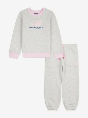 New Balance Girls Logo Tracksuit in Grey