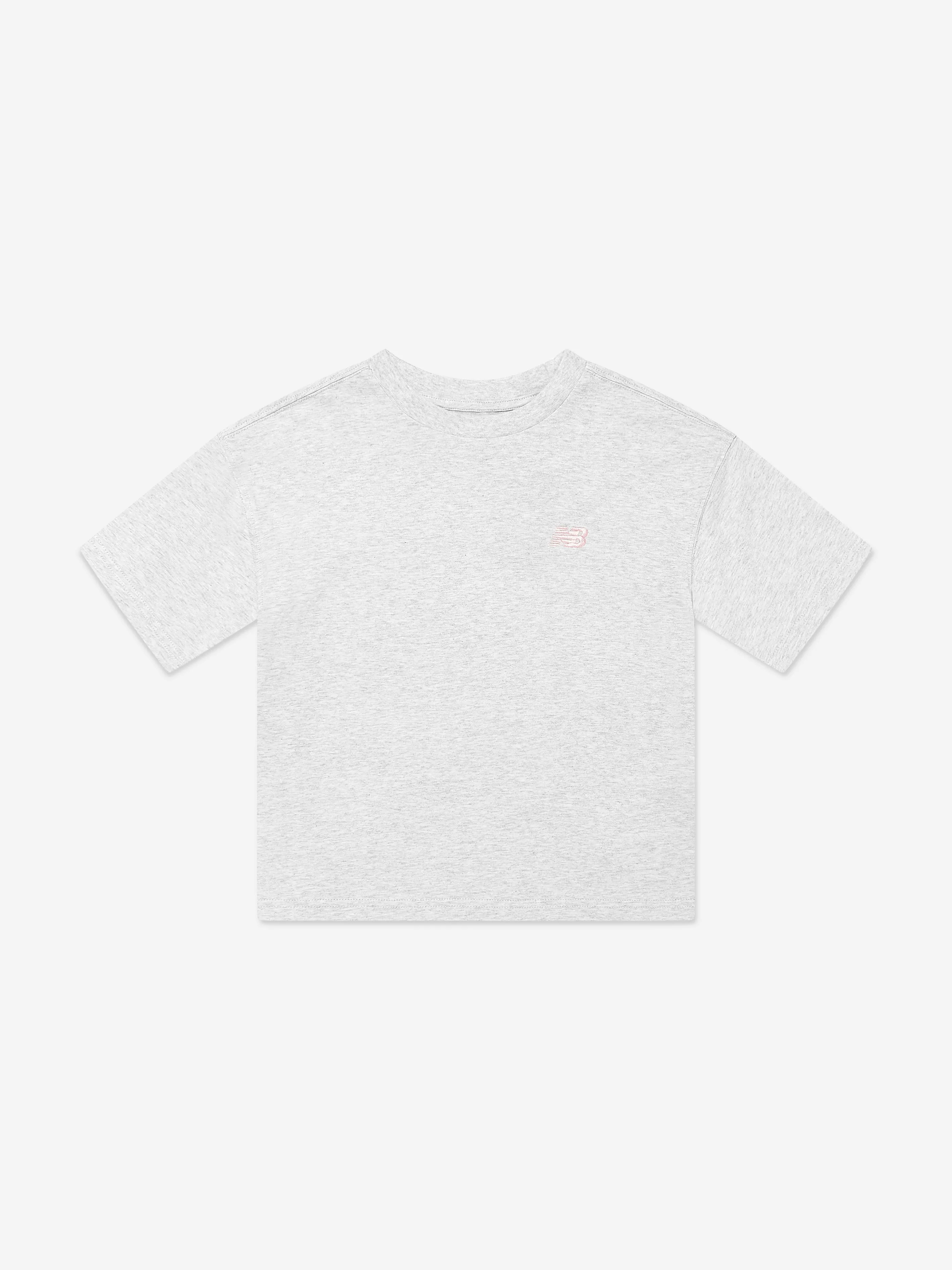 New Balance Girls Small Logo Jersey T-Shirt in Grey
